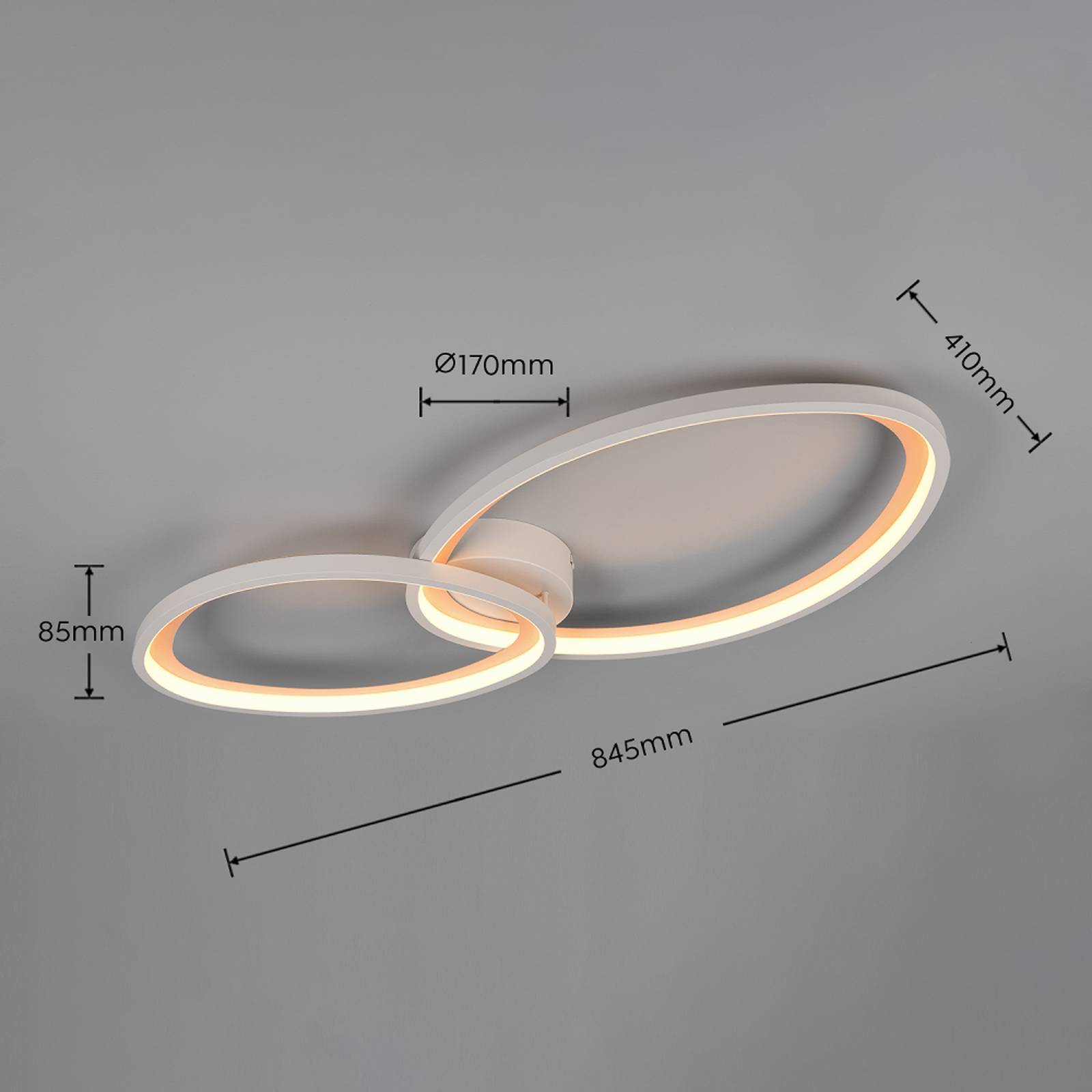 LED-taklampe Sivo, lengde 84 cm, matt hvit, metall, CCT