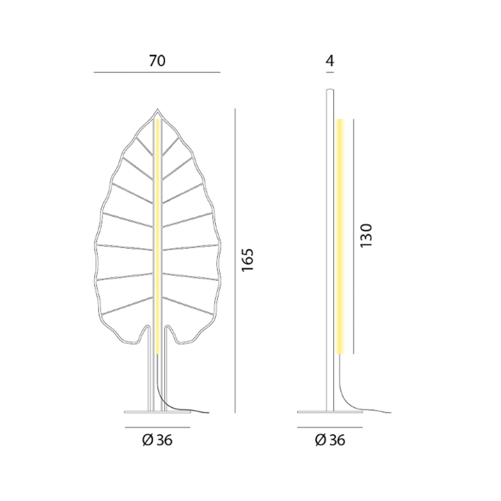 Rotaliana Eden Alocasia LED-golvlampa, grå
