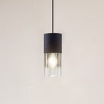 Lindby pendant light Svante, 1-bulb, black, glass, Ø 10cm