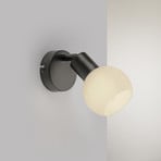 JUST LIGHT. Loki wandlamp, zwart, ijzer, glas