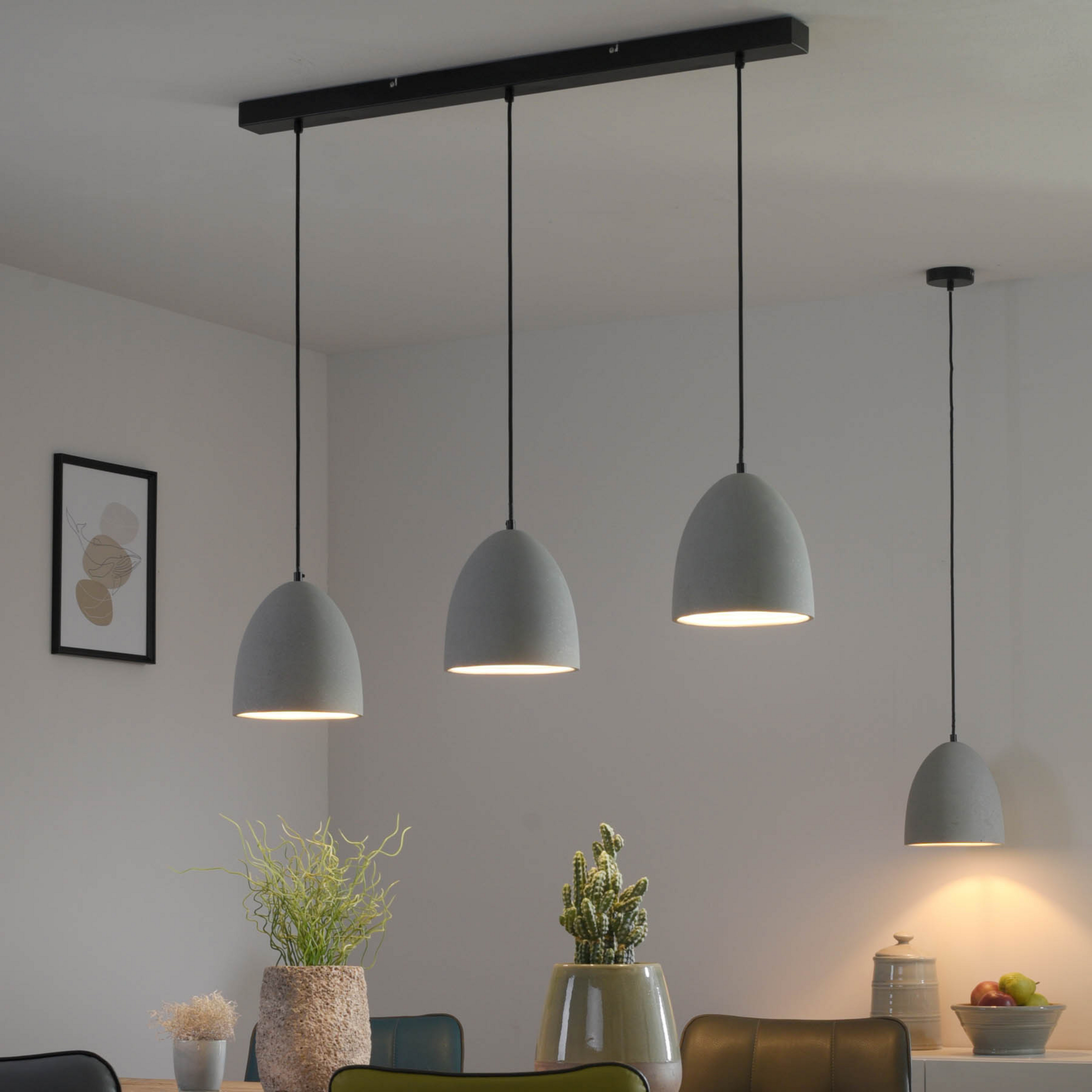 Paul Neuhaus závěsné světlo Eton, 3.flg., 100 cm, beton, G9
