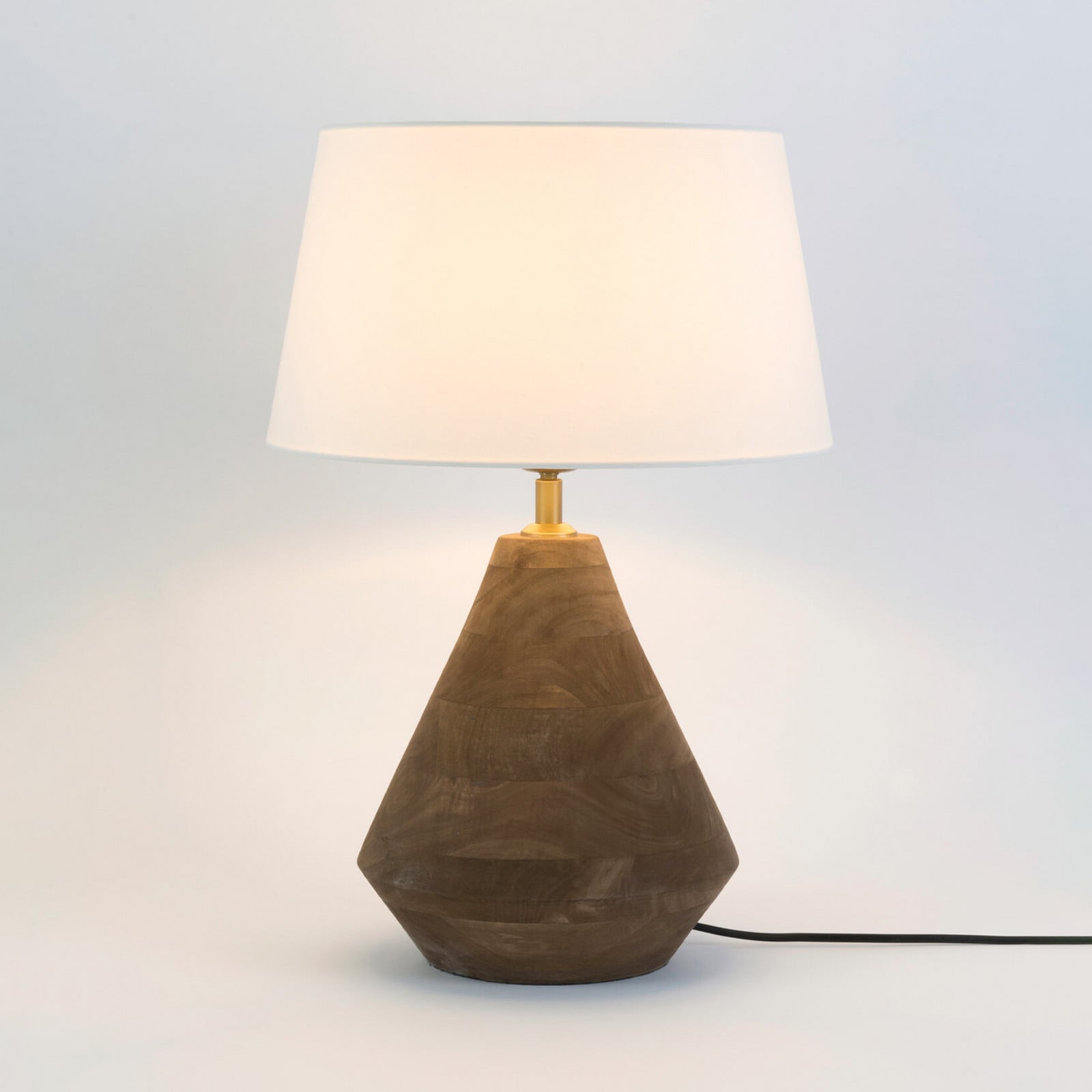 Holländer Lampa de masă CAPANNE natur/ecru înălțime 37 cm lemn de mango E27 - Camera de zi / sufragerie - natură