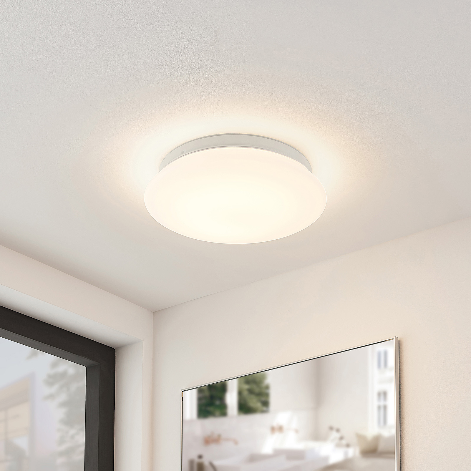 Arcchio Solomia LED-taklampe, IP44, glass, rund