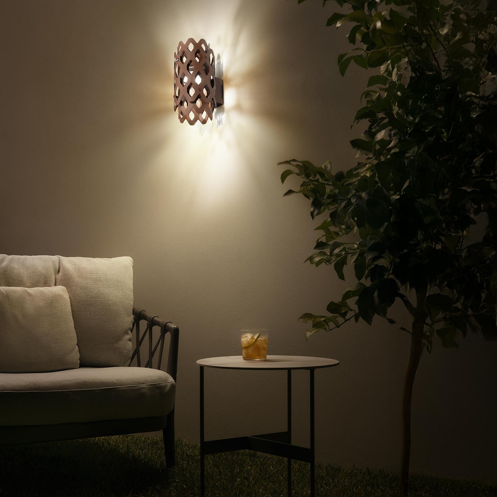LED-Außenwandleuchte Charlotte, corten, Höhe 28 cm, IP65