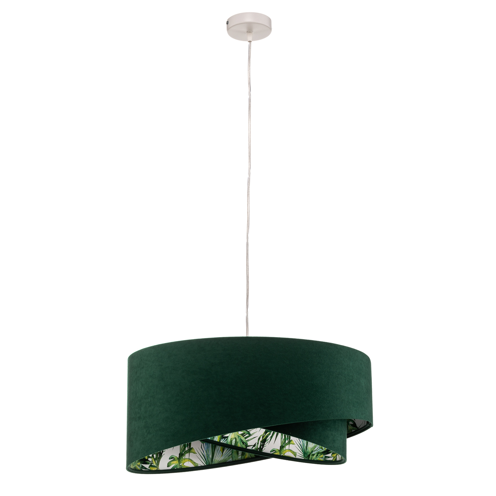 Hanglamp Vivien, groen met bloem Allover-Print