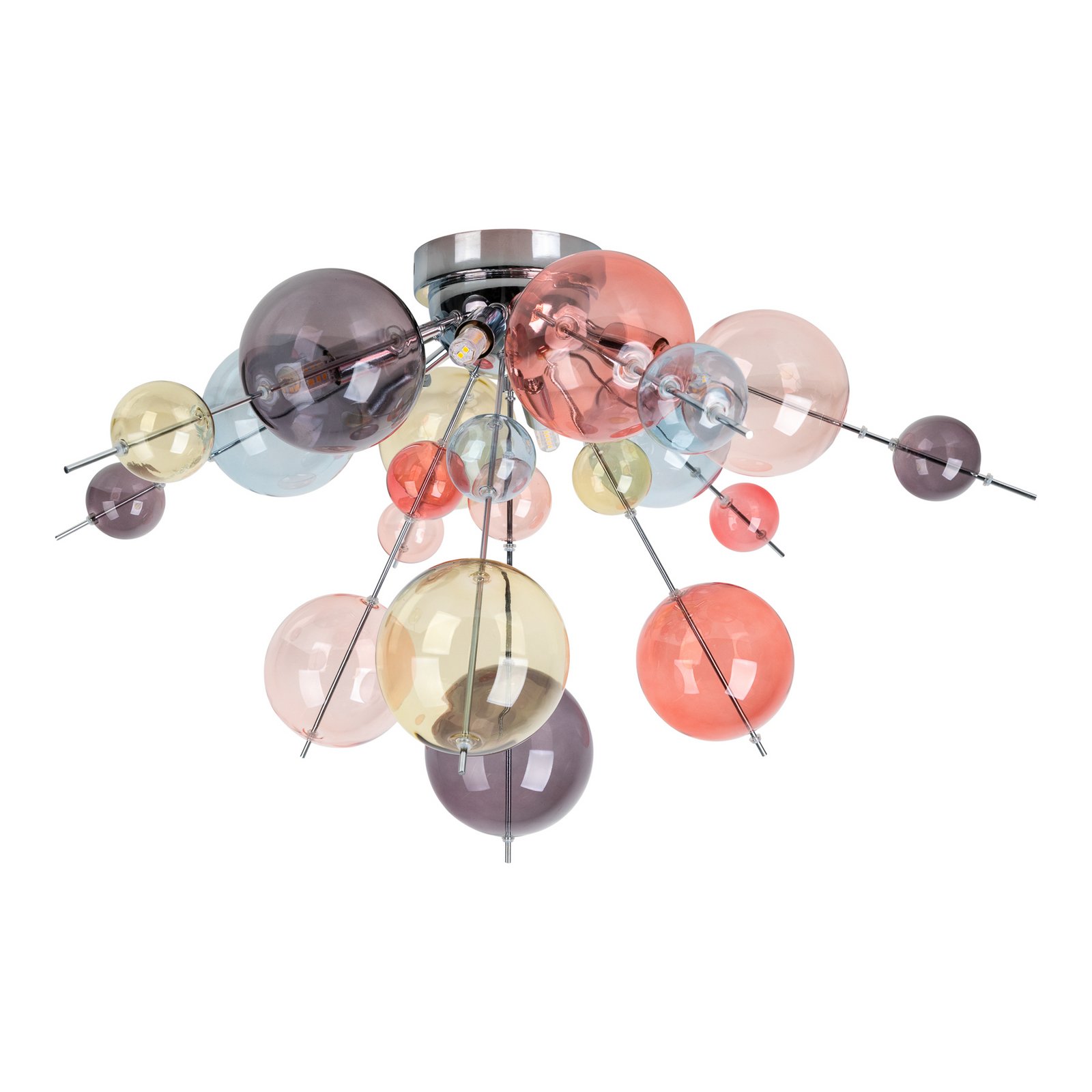 Stropna svjetiljka Explosion, Ø 57 cm, staklo, pastelne boje, G9 Stropna svjetiljka Explosion, Ø 57 cm, staklo, pastelne boje, G9
