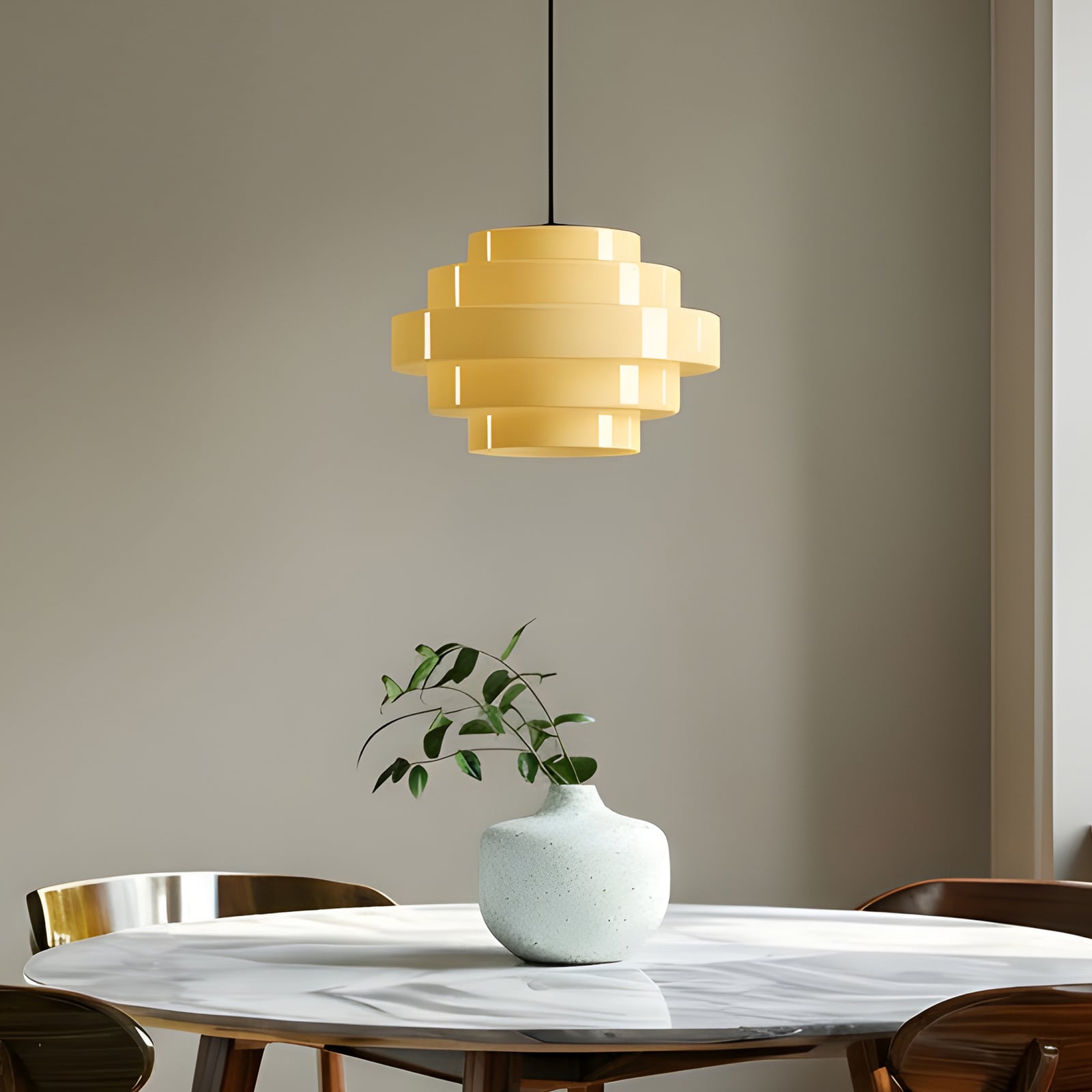 Suspension Filo, jaune, Ø 28 cm, verre - ALDEX