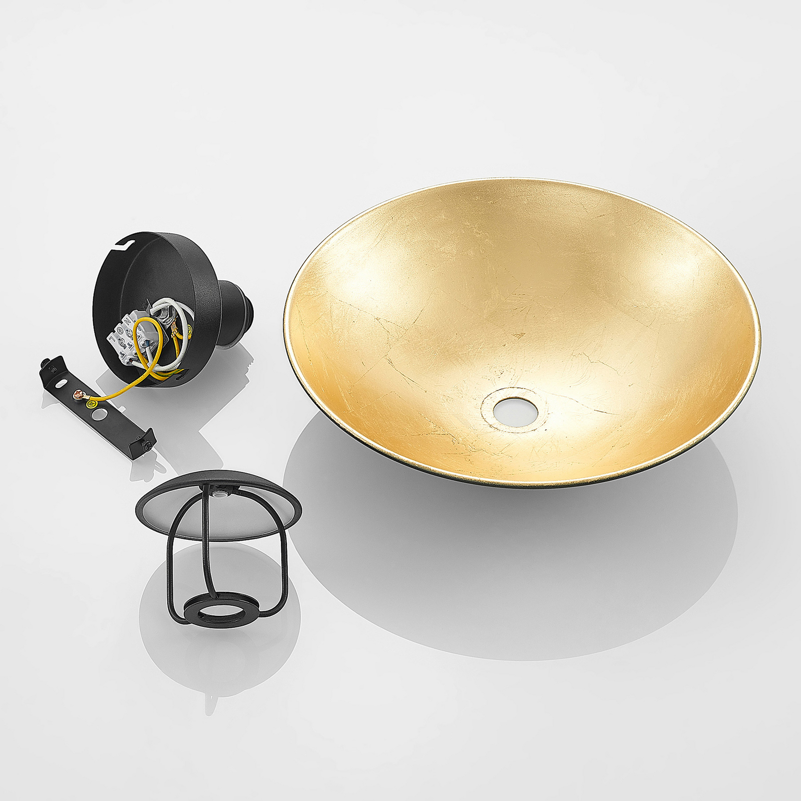 Narisara Candeeiro de Tecto Ø30 Black/Gold - Lindby