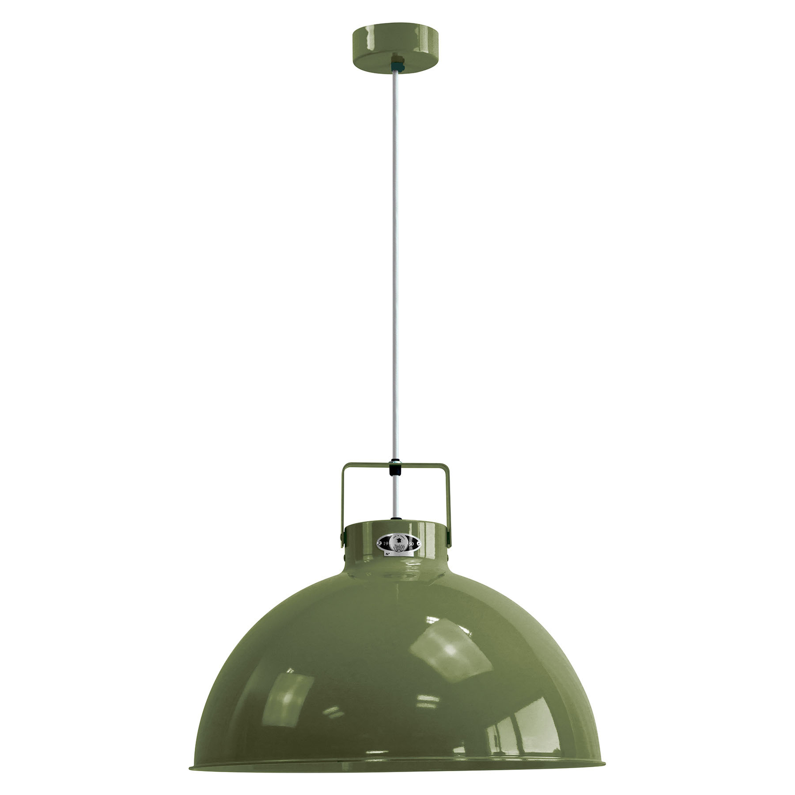 Jieldé Dante D450 hanglamp, olijfgroen, Ø 45 cm