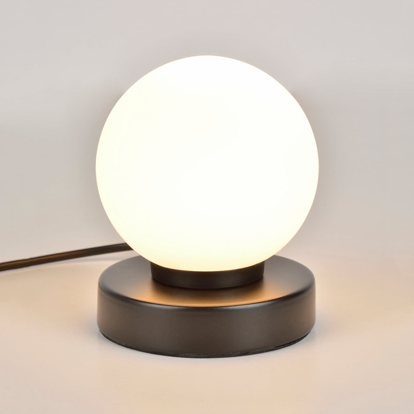 Tafellamp Seventy, matzwart, hoogte 15 cm, metaal/glas Tafellamp Seventy, matzwart, hoogte 15 cm, metaal/glas