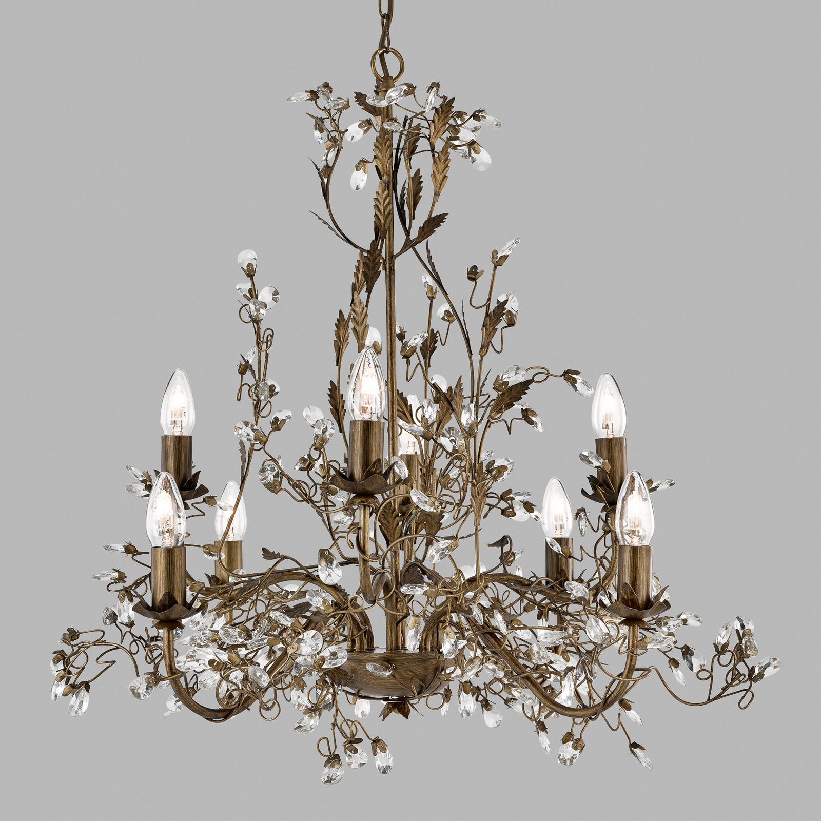 8 lys Vegglampe Almandite i florentinsk stil