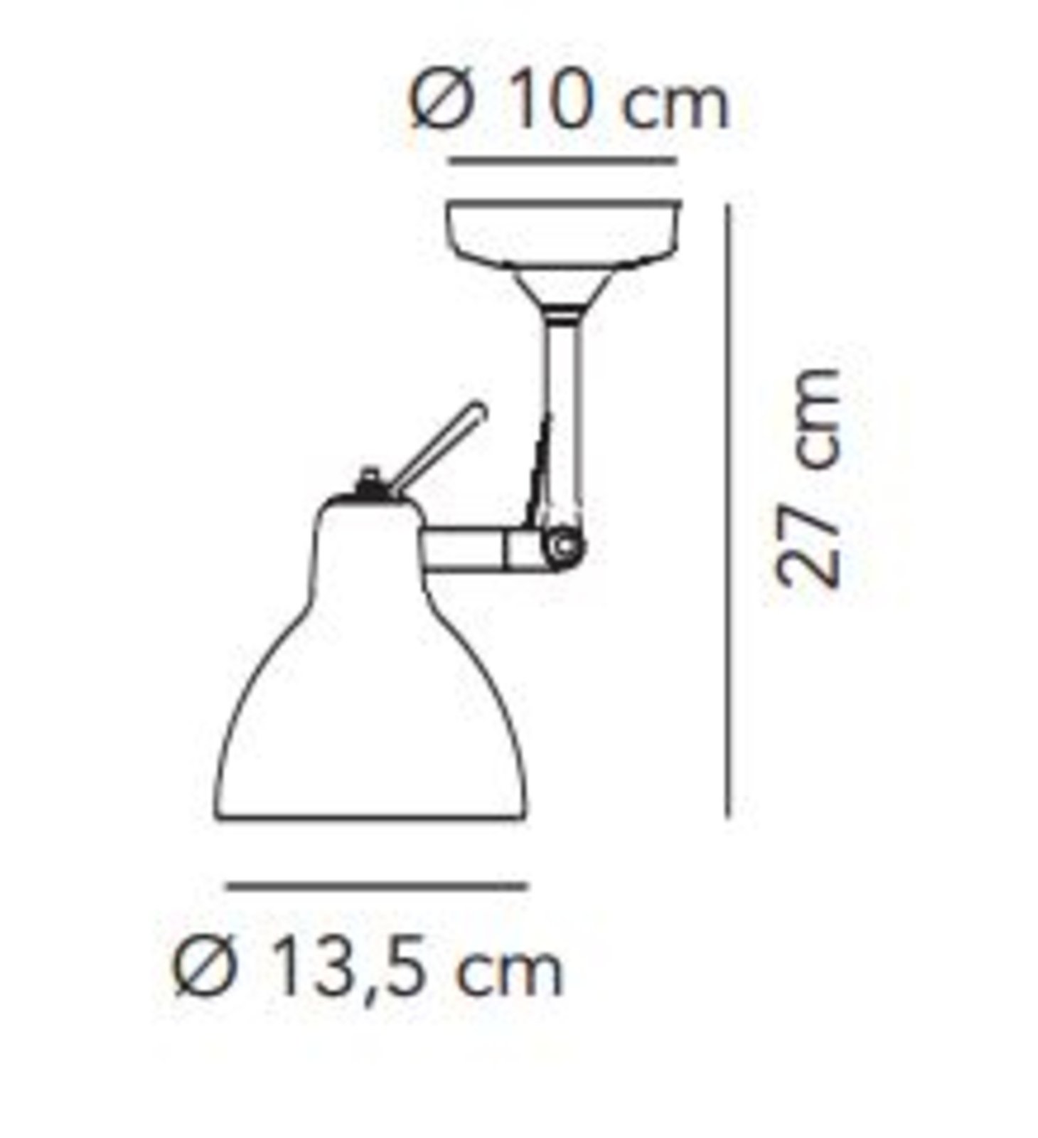 Luxy H0 Vägglampa/Plafond Alu/Svart - Rotaliana