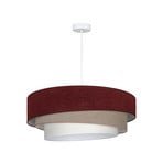 Lampada a sospensione Trio, rosso scuro/beige, Ø 60 cm, tessuto, E27 - Duolla