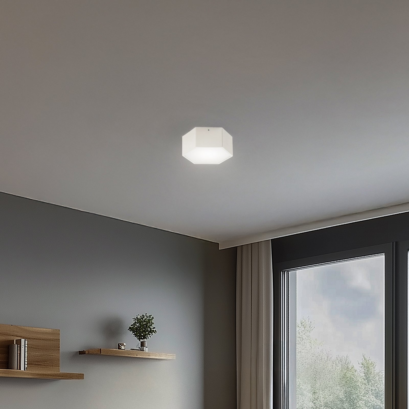 Plafonnier LED Libre, blanc crème, acier, 3 000 K