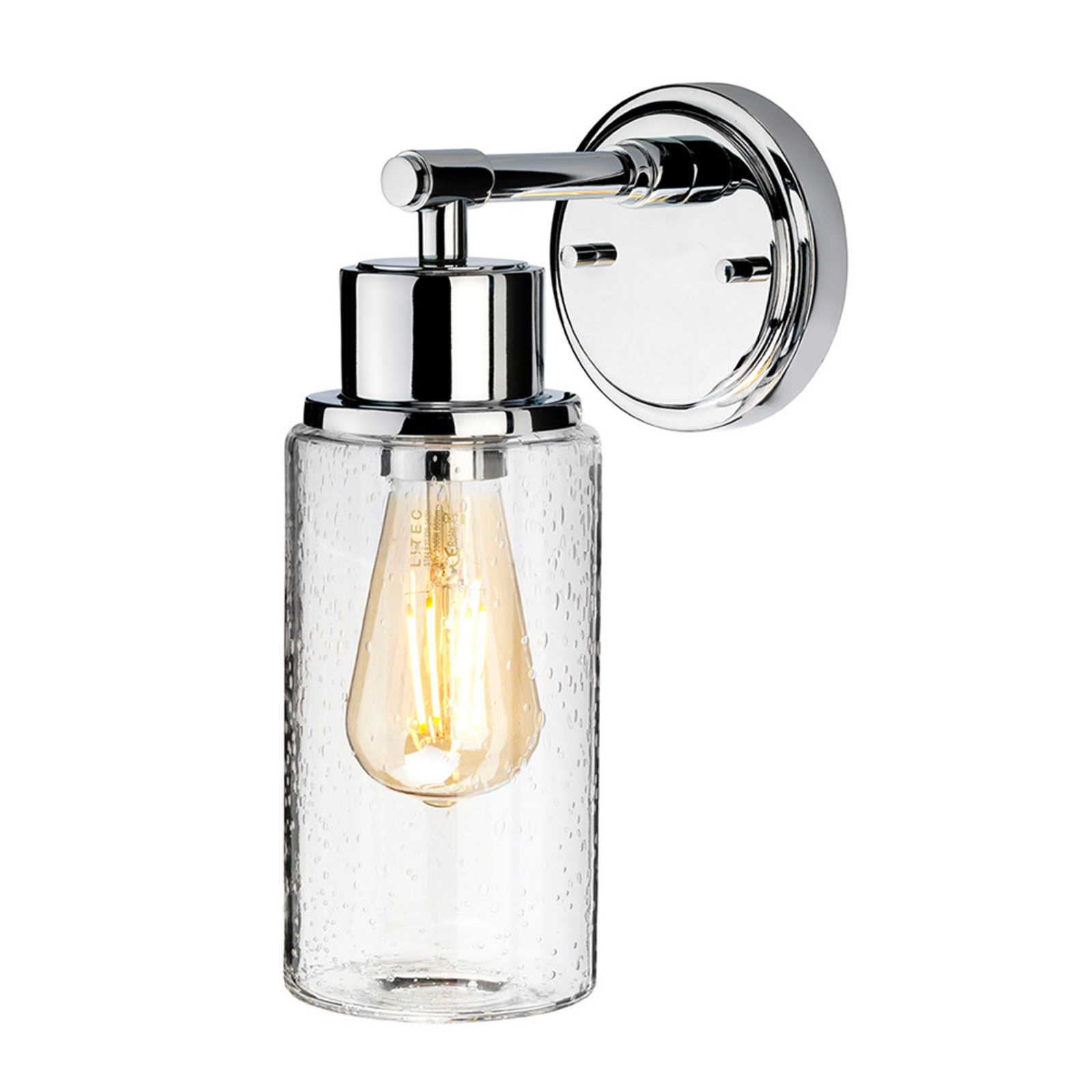 Morvah bathroom wall light, polished chrome