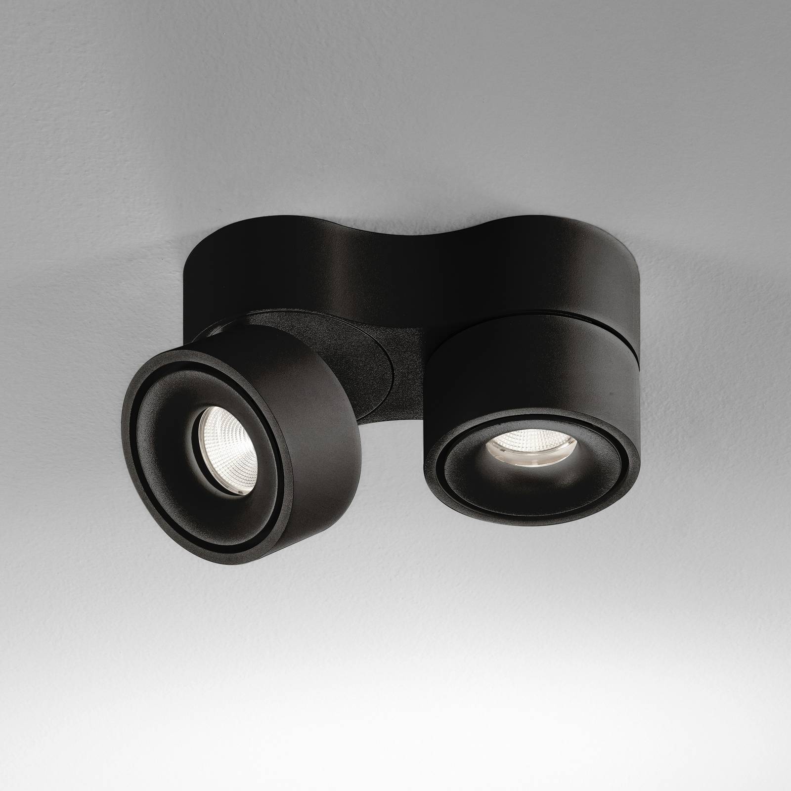 Egger Clippo Duo stropné LED, čierne, 3 000 K