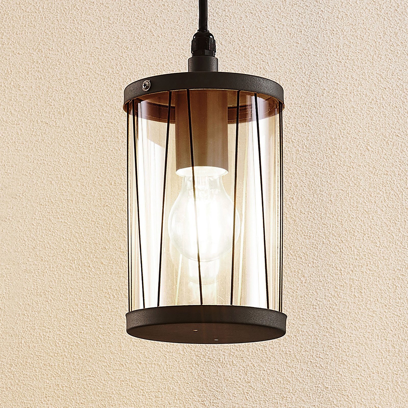 Yonan Udendørs Pendant Dark Grey/Clear - Lindby