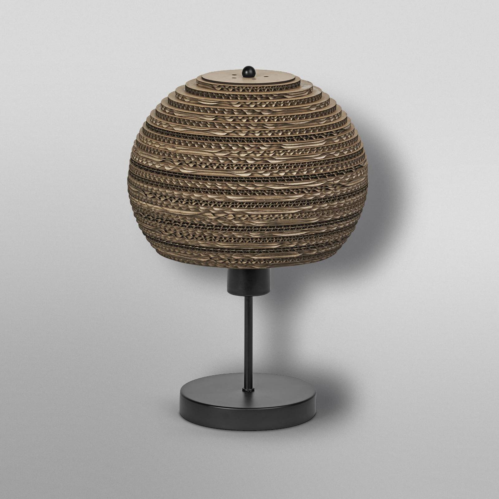 Lampa stołowa OSRAM BALL, brązowa, wysokość 39 cm, tektura falista, E27