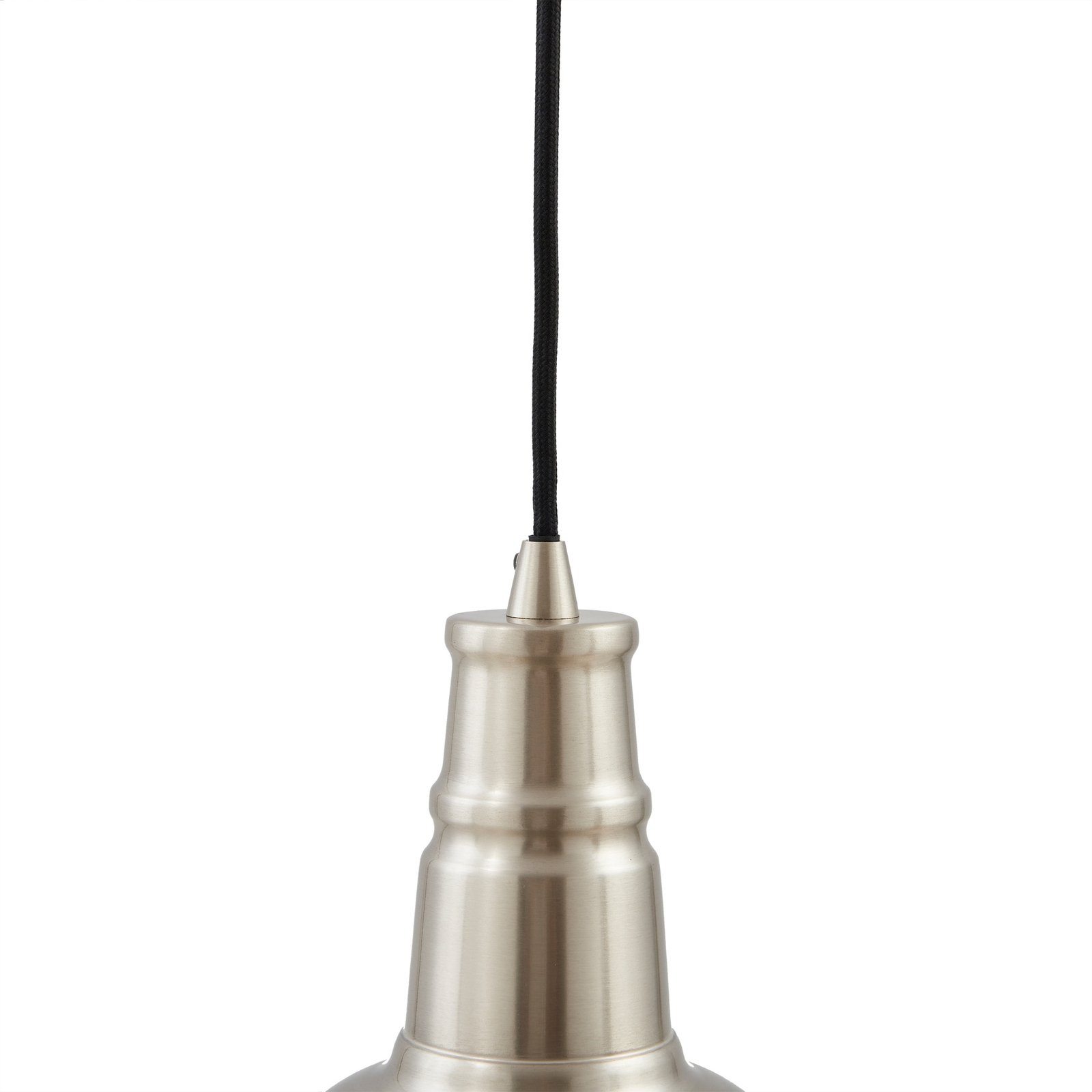 Lindby pendant light Laylan, nickel/white, Ø 36 cm, metal