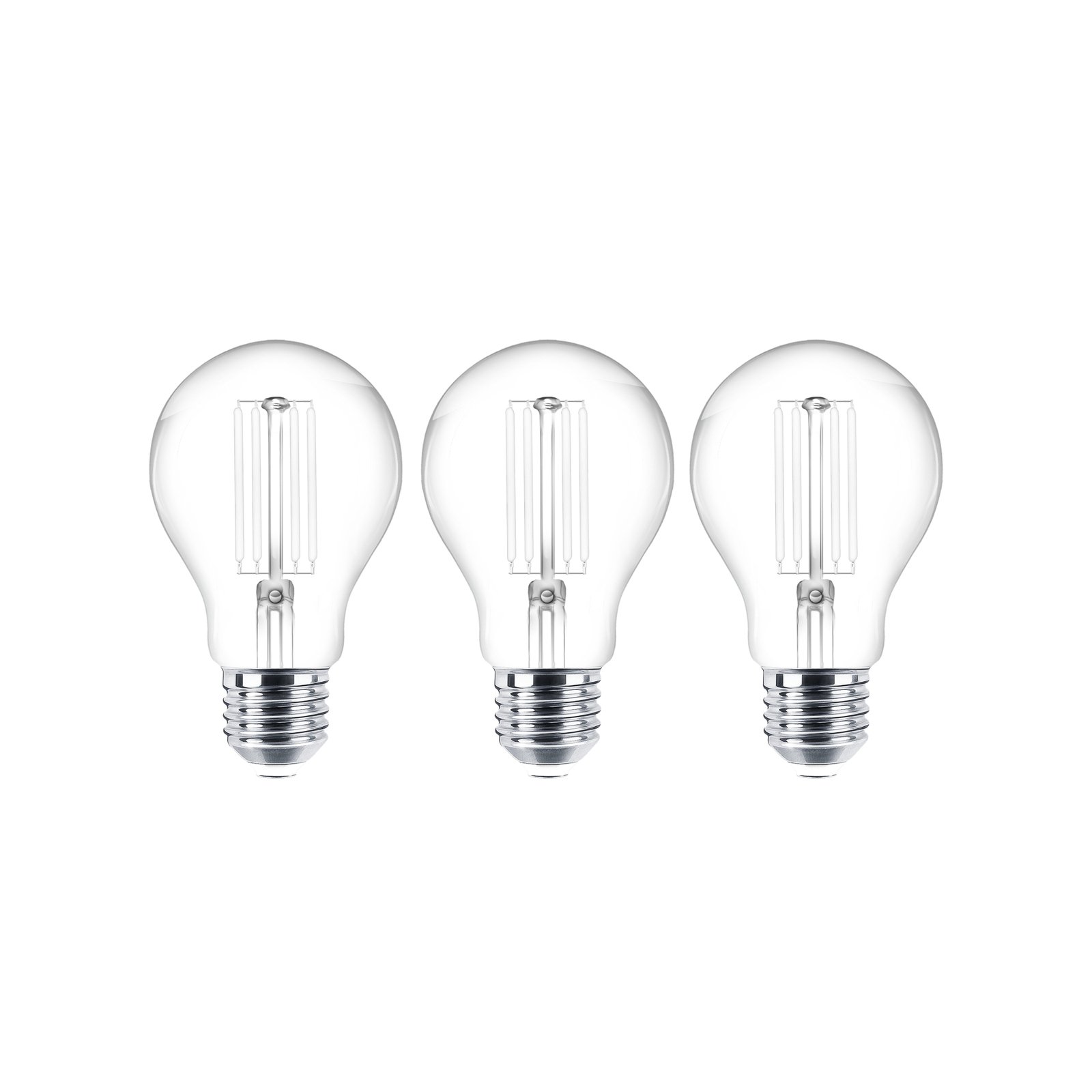 LED bulb Filament E27 set of 3 7W 806 lm clear 2,700K
