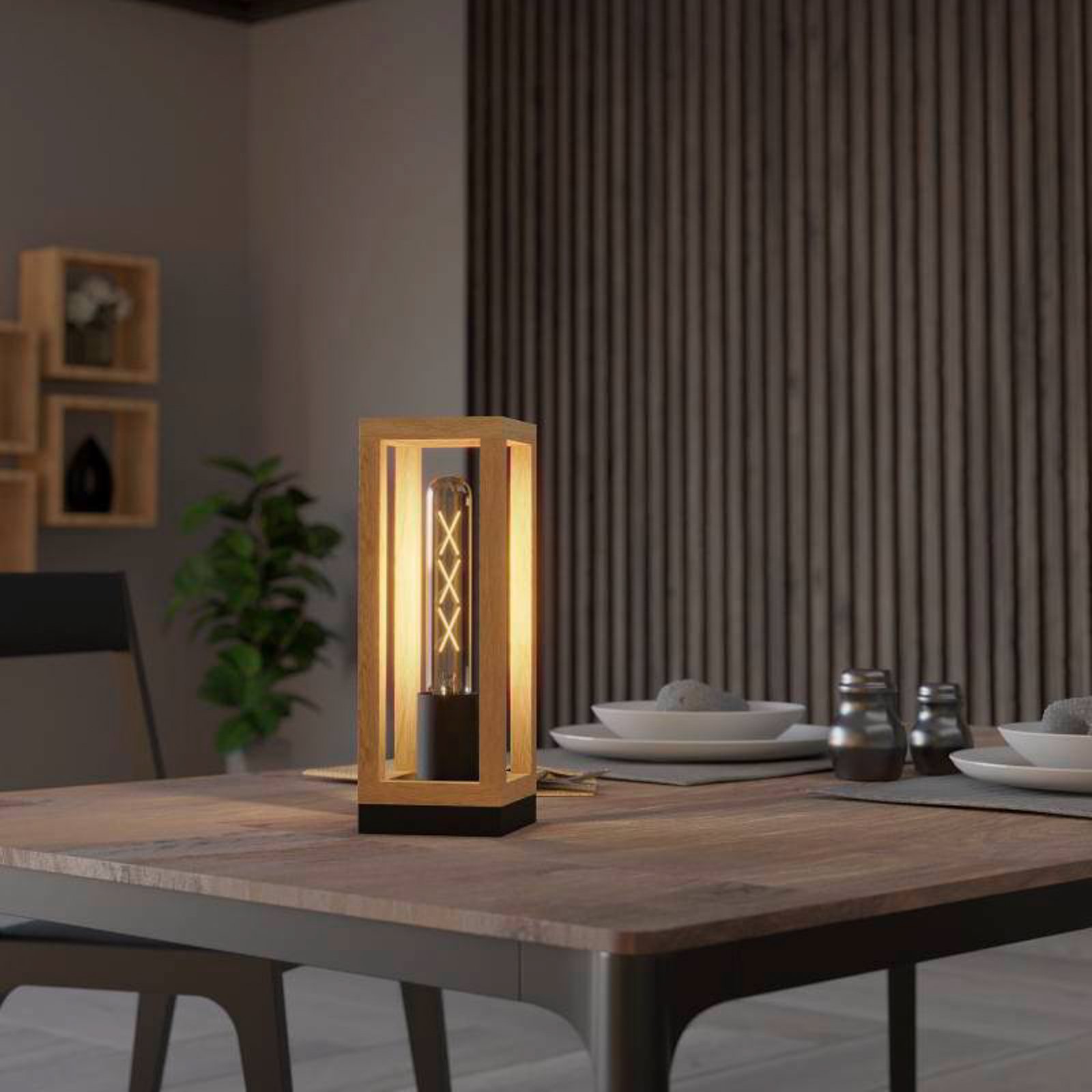 EGLO Nafferton table lamp made of wood