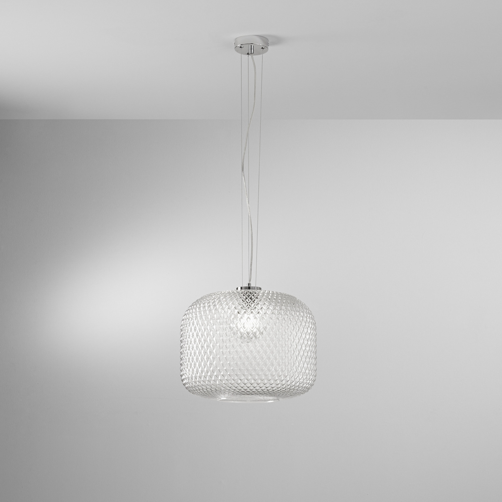 Luce Ambiente Design Висяща лампа „Ашфорд“, прозрачна, Ø 40 см, стъкло
