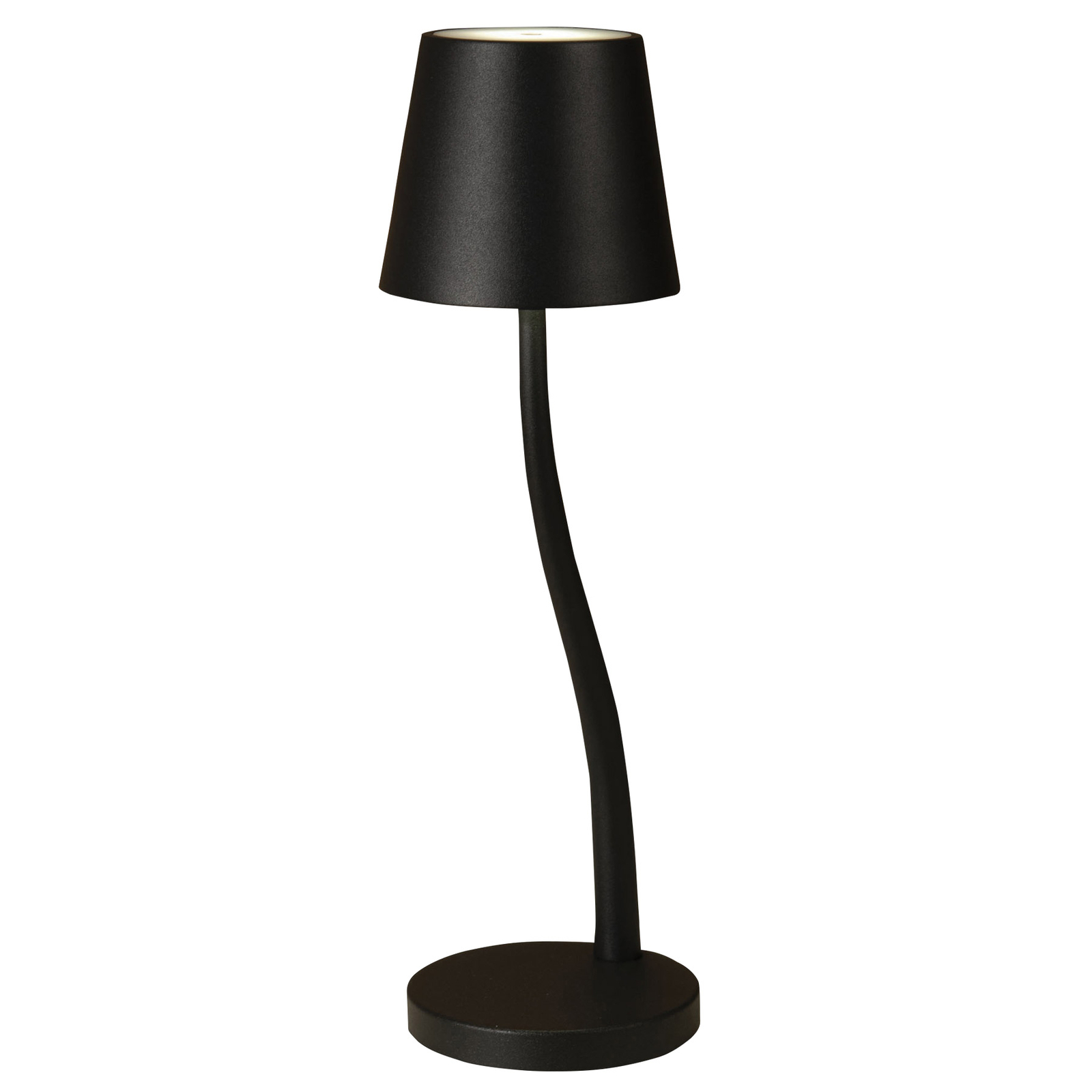 LED asztali lámpa Judy, akkumulátor, IP54, fekete