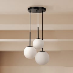 Maytoni függőlámpa Basic forma, fekete, Ø 40 cm, 3-lámpás üveg