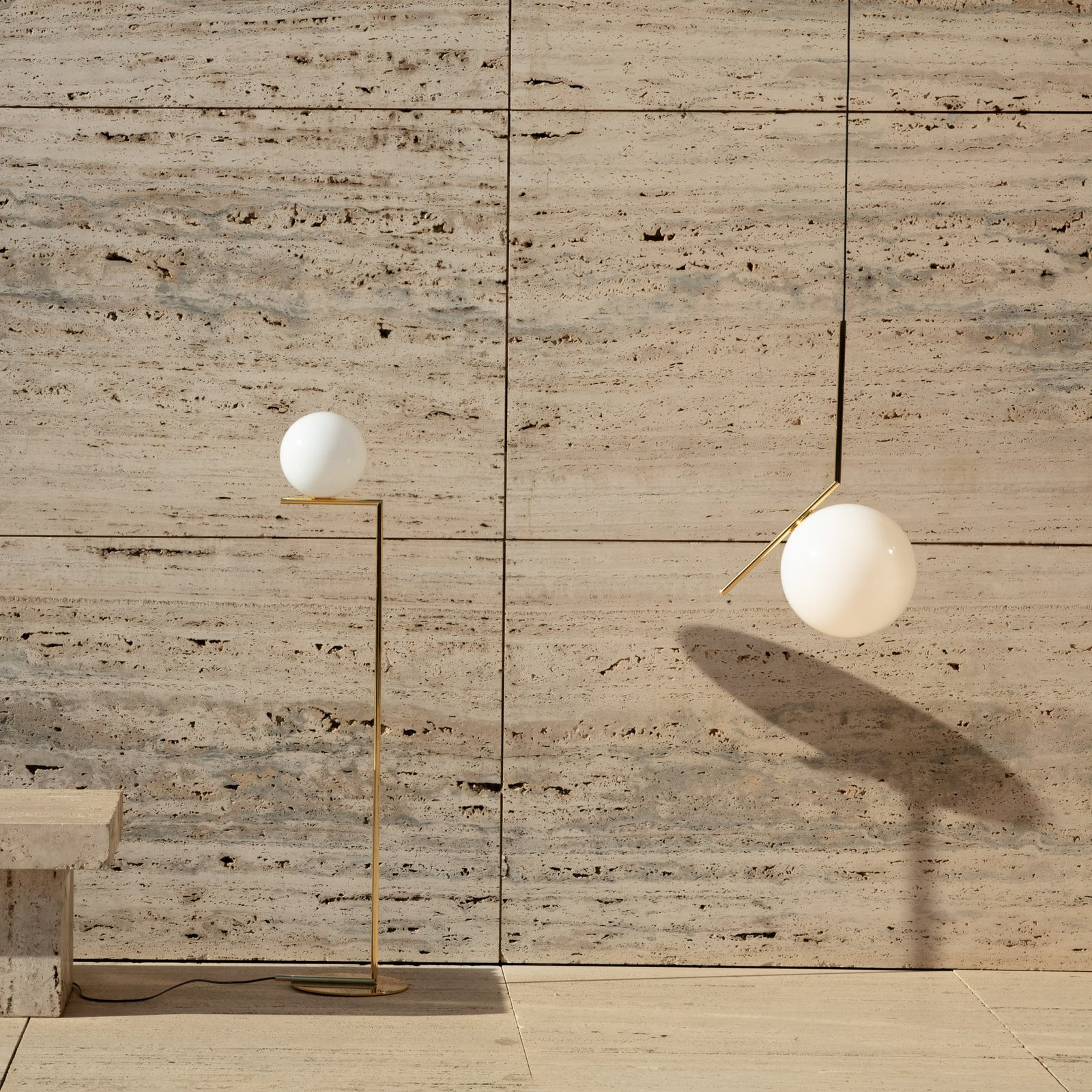 FLOS Suspension IC S3 10e anniversaire, plaqué or 24 carats