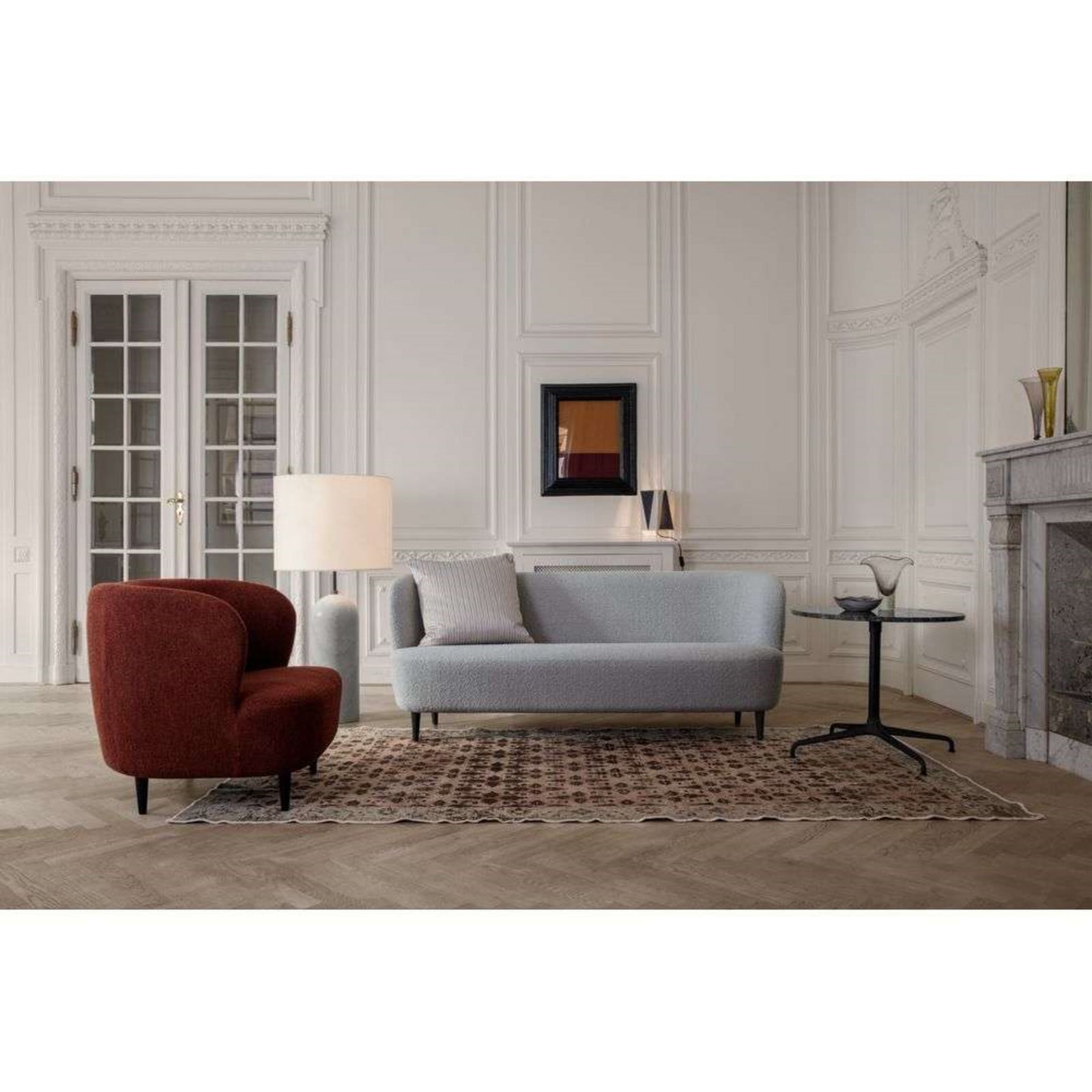 Gravity XL High Gulvlampe White Marble/Canvas GUBI - Stue - Stof / tekstil
