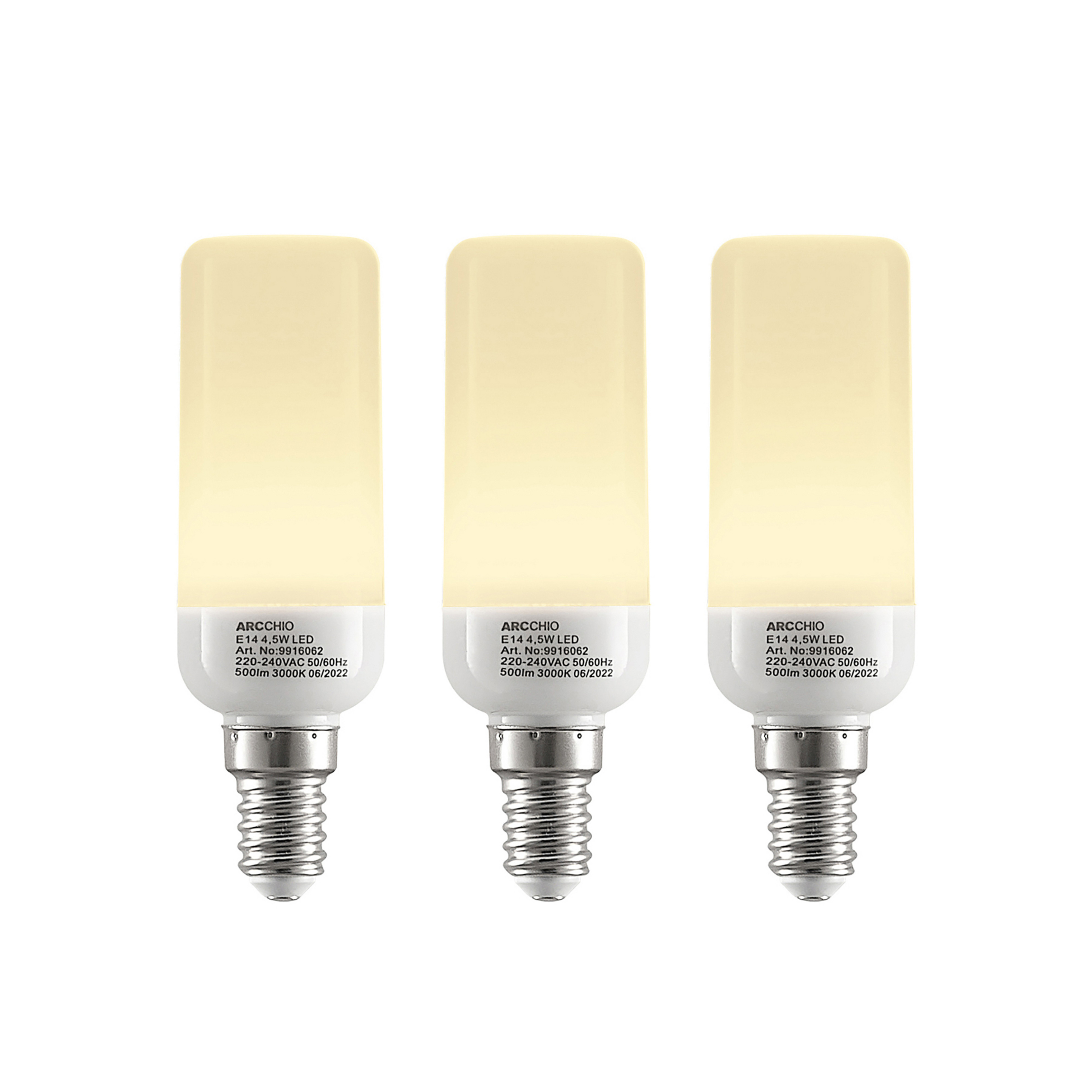 Arcchio Lampă tub cu LED-uri E14 4,5W 3.000K set de 3