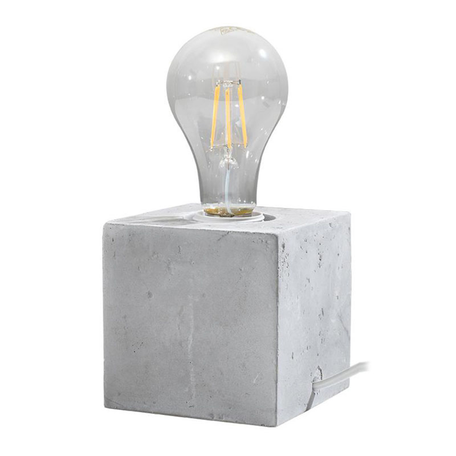 Akira bordlampe af beton i kubeform