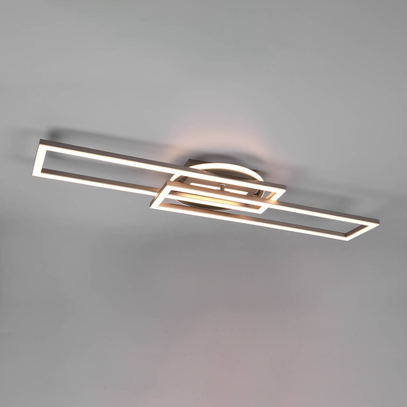 LED-taklampe Twister roterbar fjernkontroll nikkel