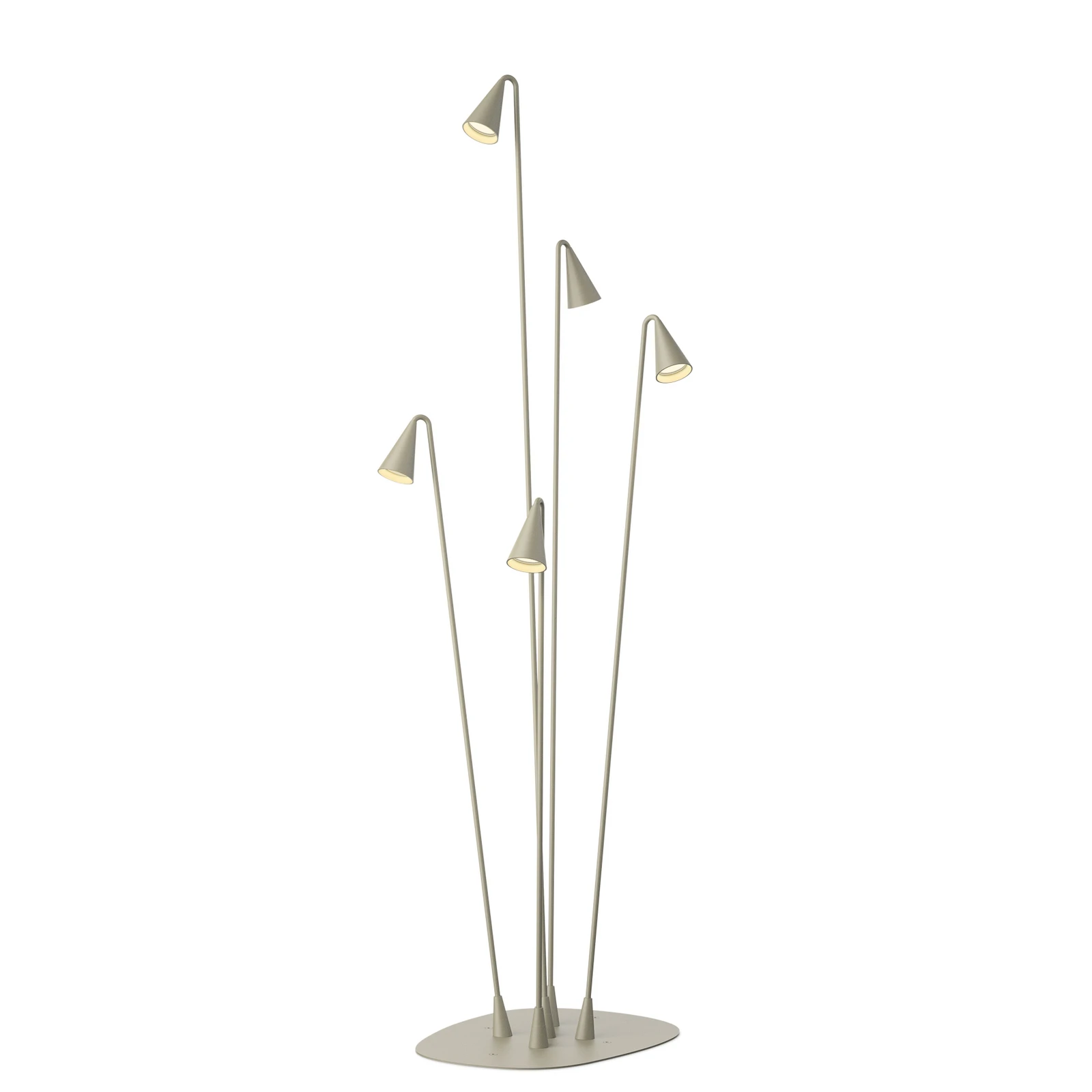 Lampadaire d'extérieur LED Brisa, à 5 lampes, kaki