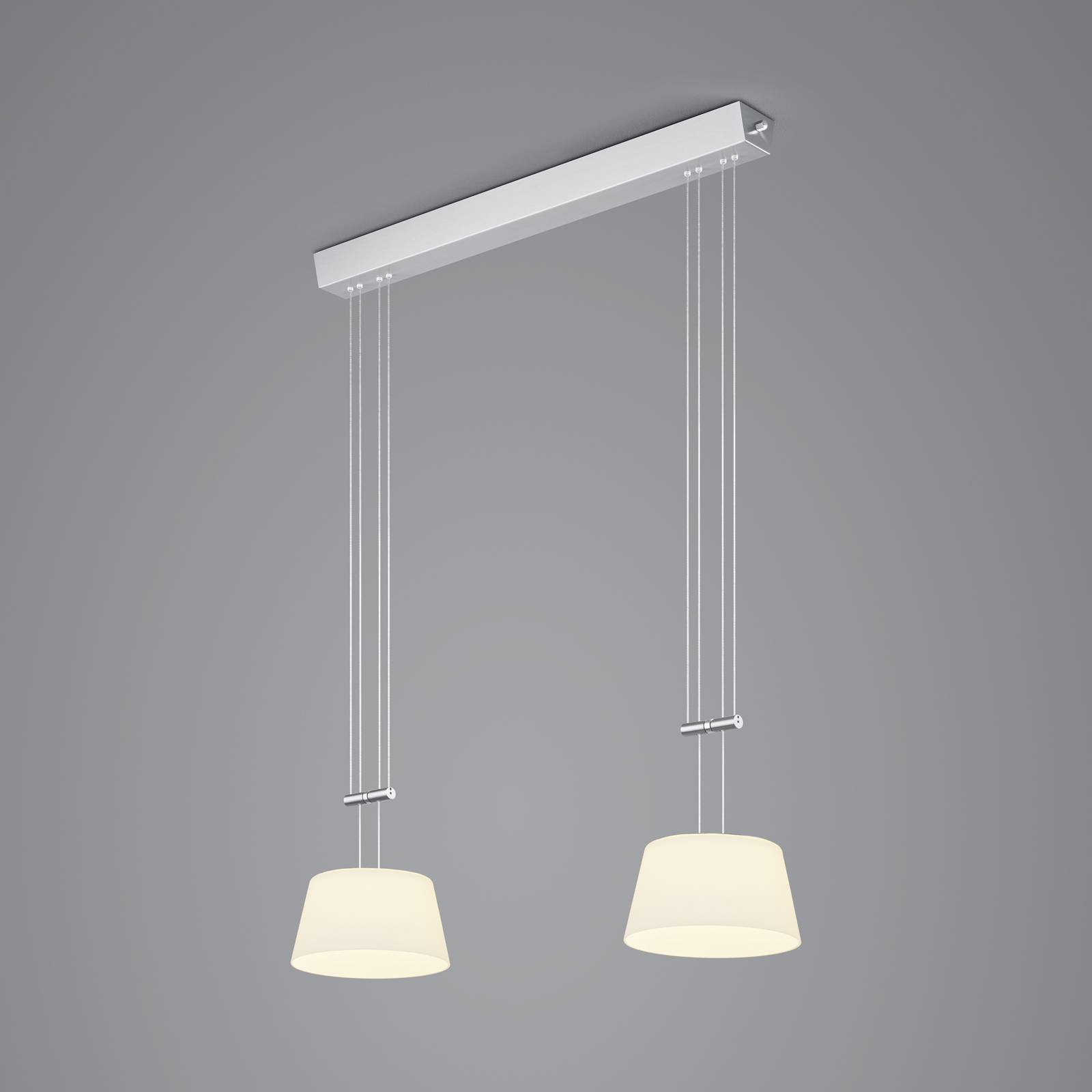 BANKAMP Conus Suspension LED à 2 lampes nickel