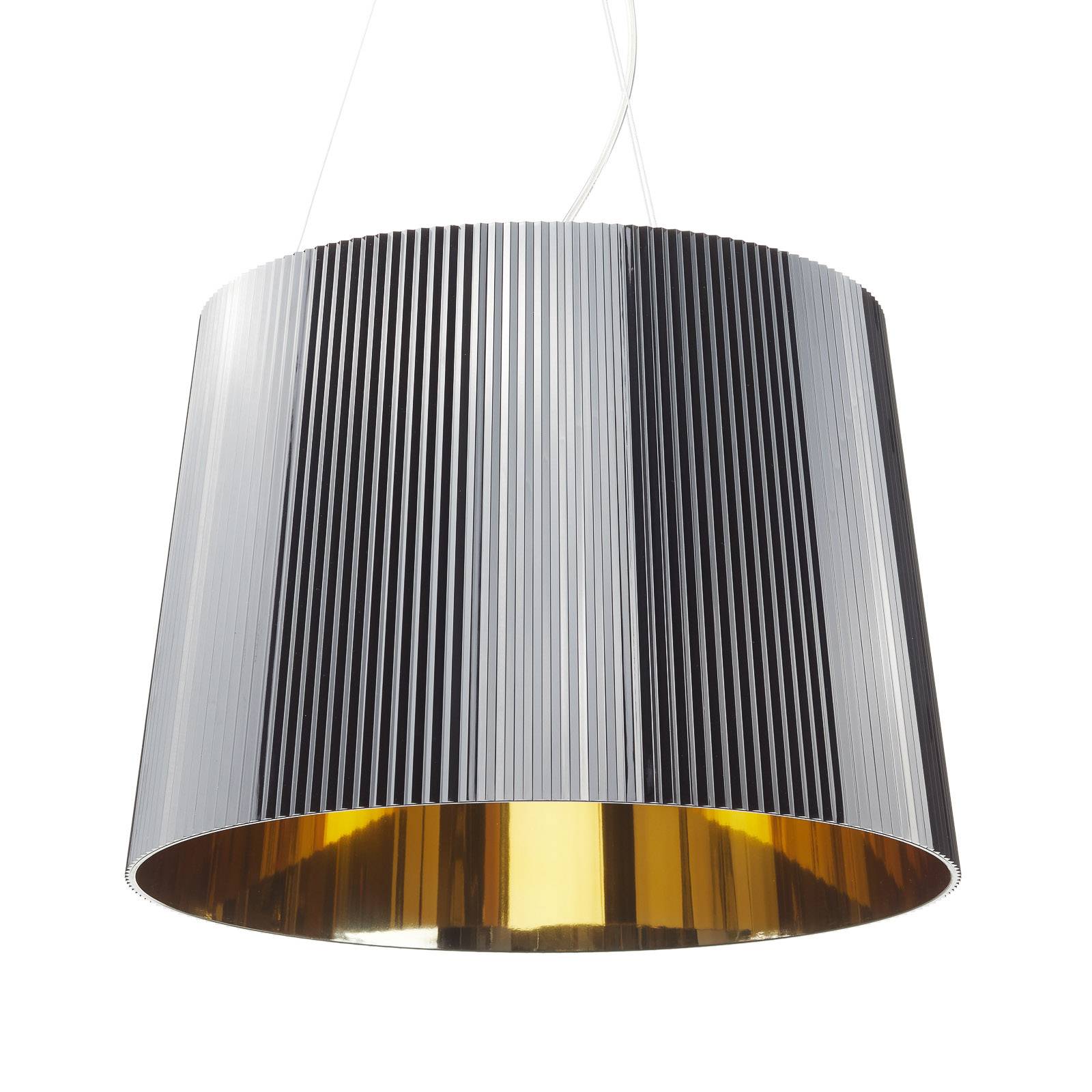 Kartell Gè - LED pendant lamp, black and gold, for Living / Dining Room, polycarbonate, E27, 12 W, H: 26 cm