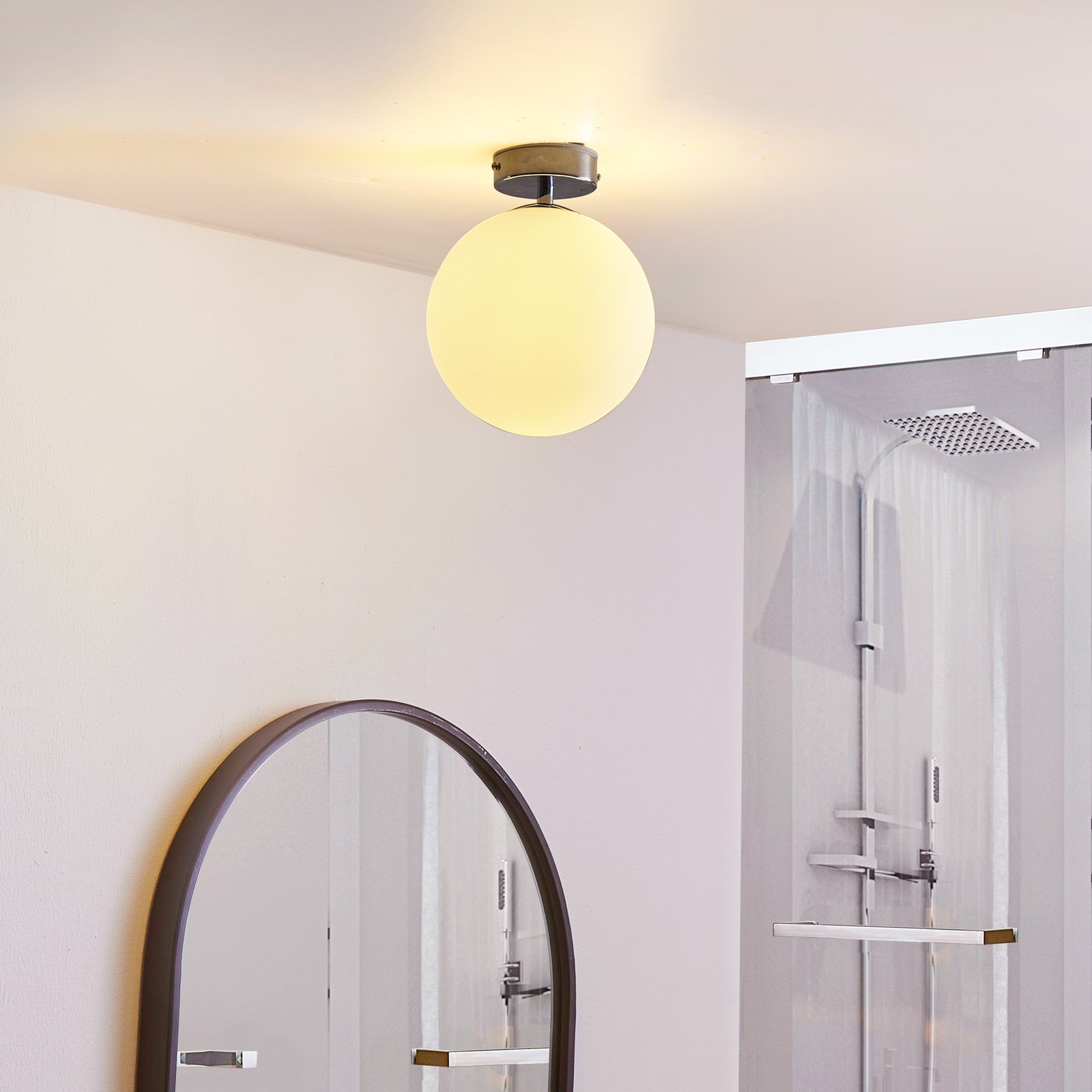 Arcchio Maviris LED bathroom ceiling lamp, glass