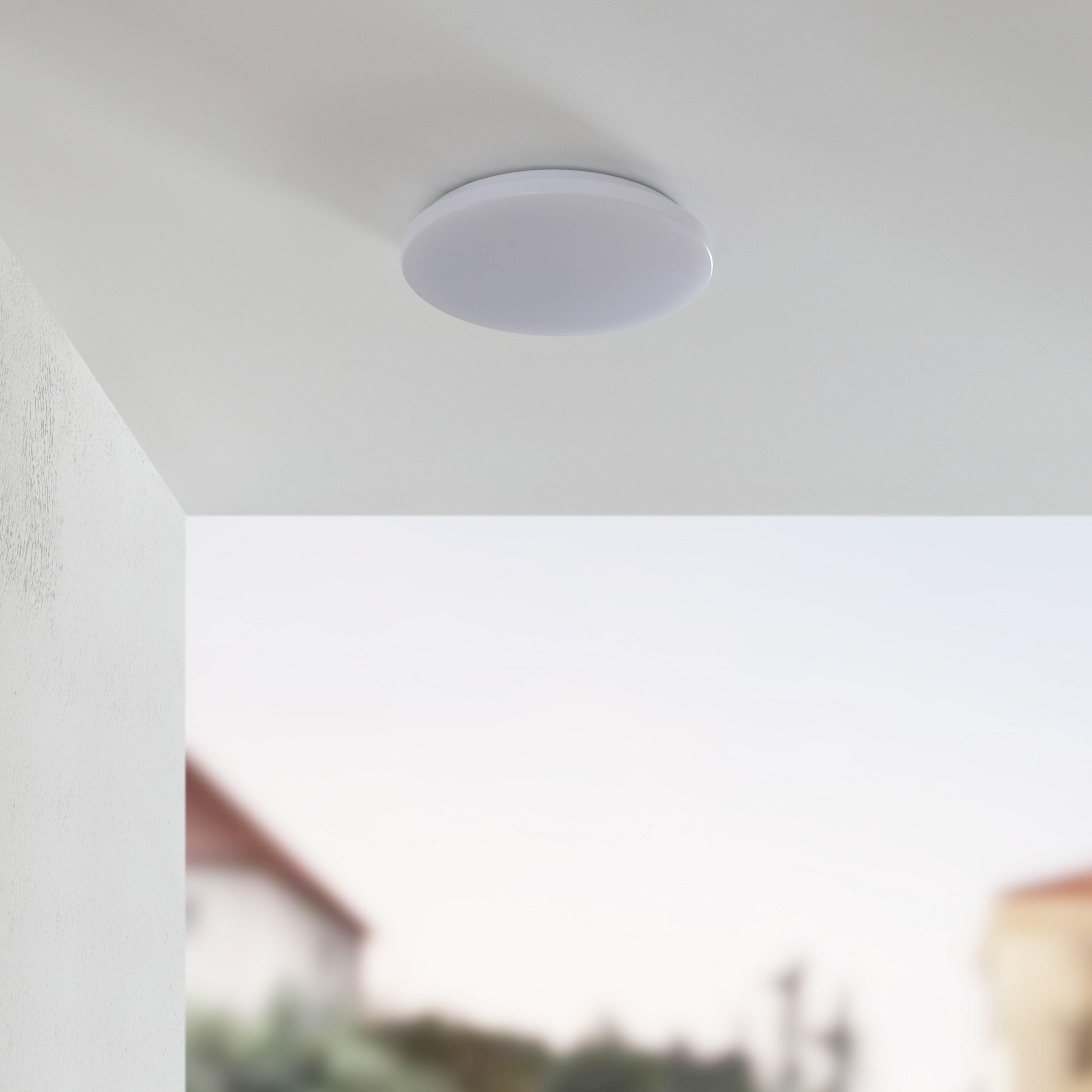 Lindby Doki LED taklampe for utendørs bruk, 34 cm, hvit, plast
