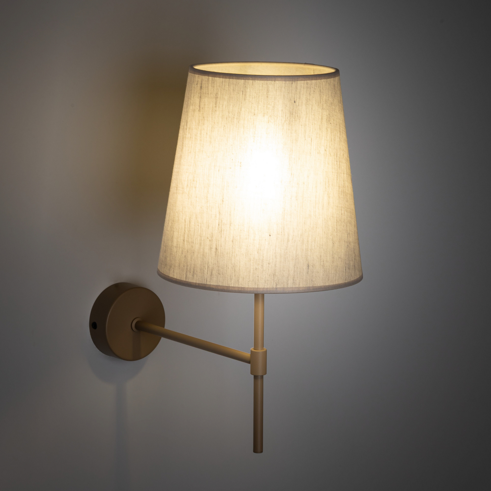 Applique murale Elizabeth, sable/beige, lin, 39 cm de haut, E27