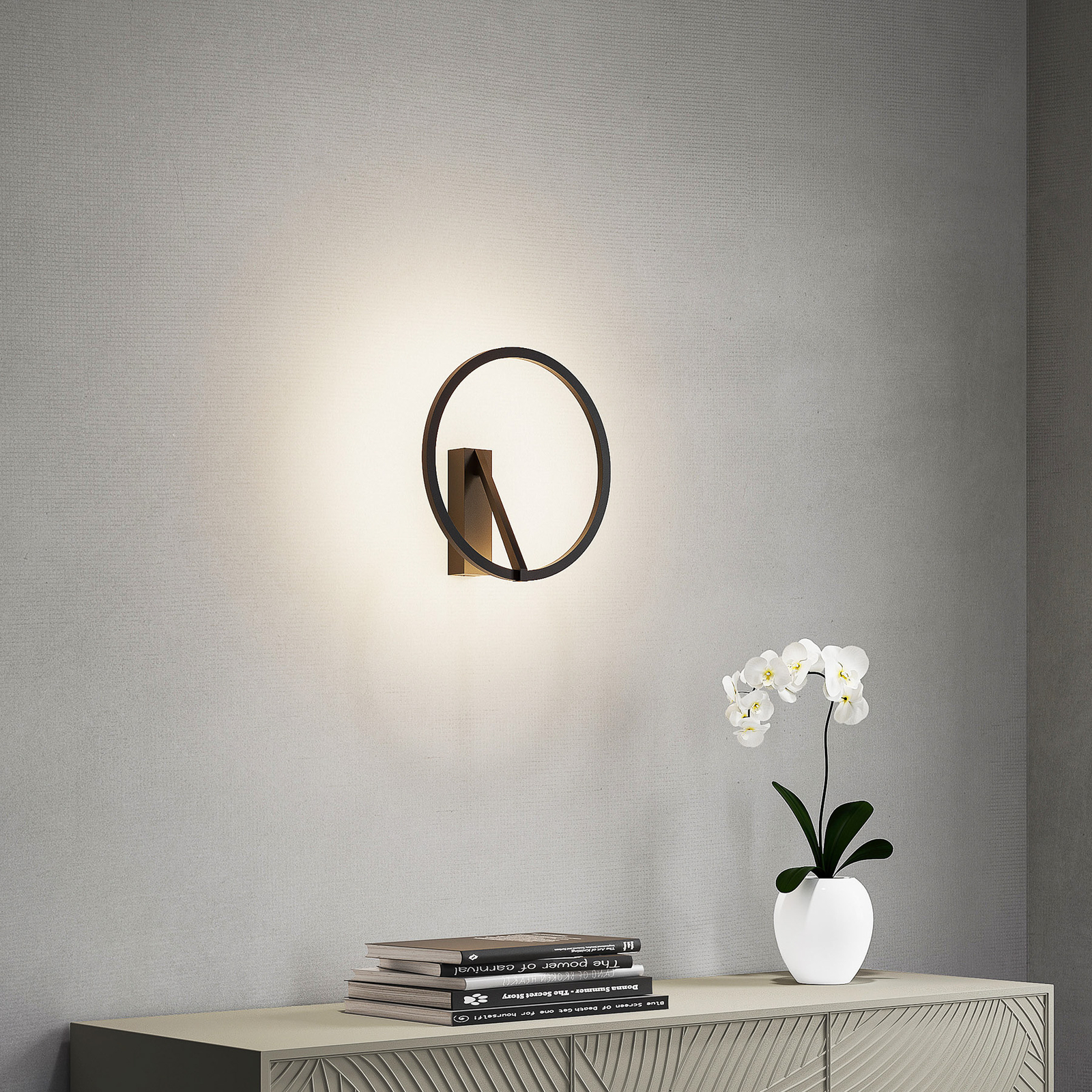 Molto Luce LED-vegglampe Melli SD, svart, aluminium, Ø 33 cm