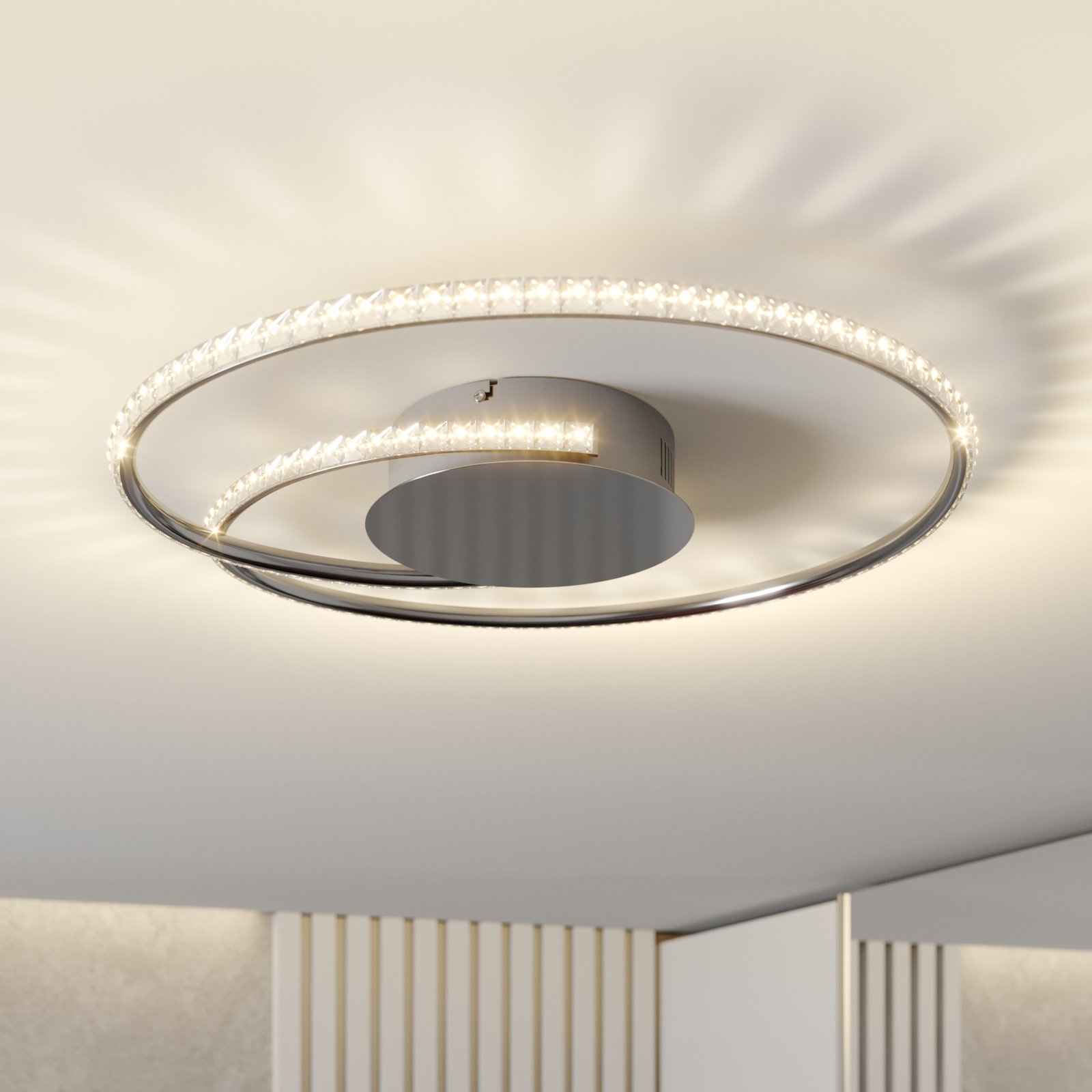 Lindby Joline LED ceiling light, crystal, 45 cm