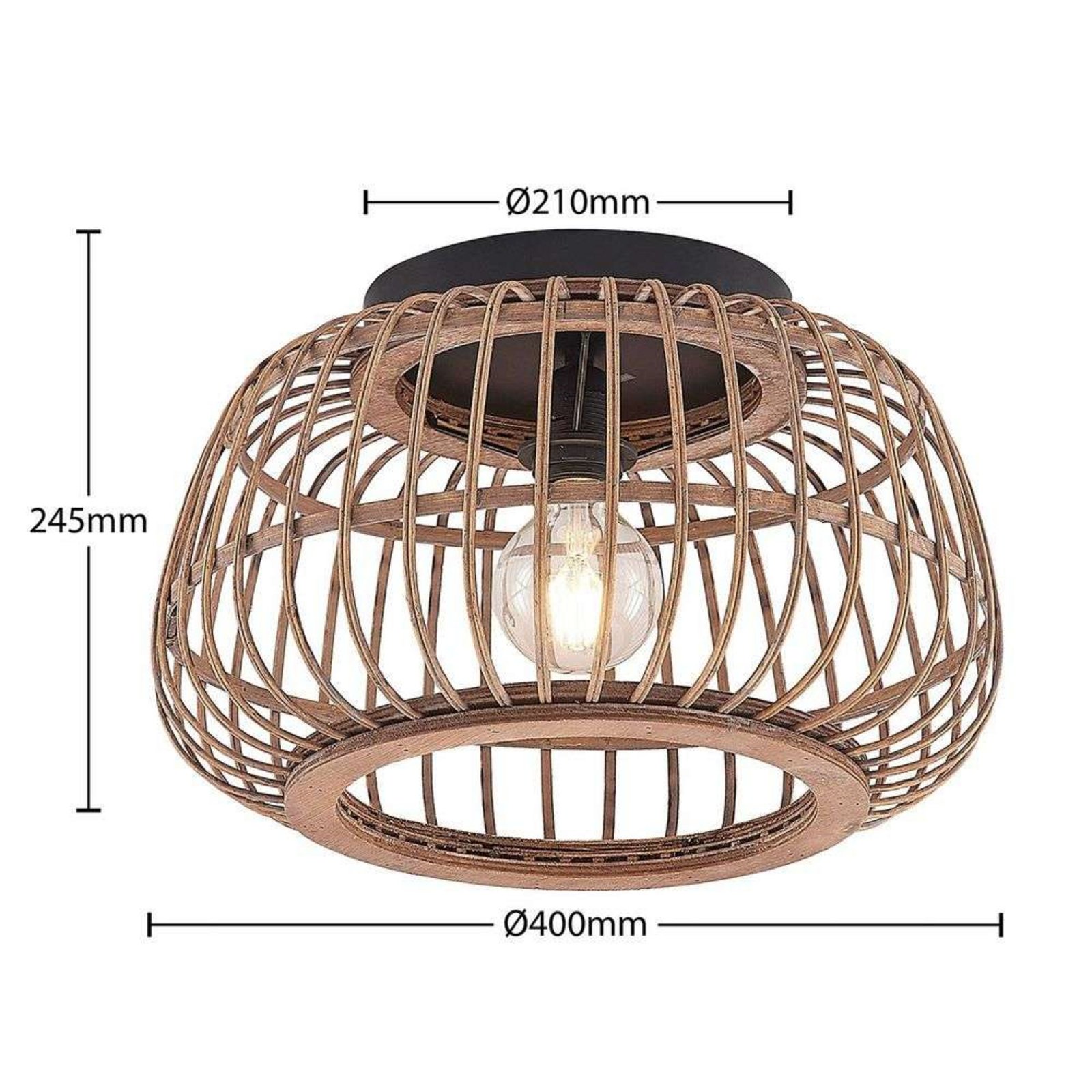 Bominio Stropna lampa Ø40 Drvo - Lindby