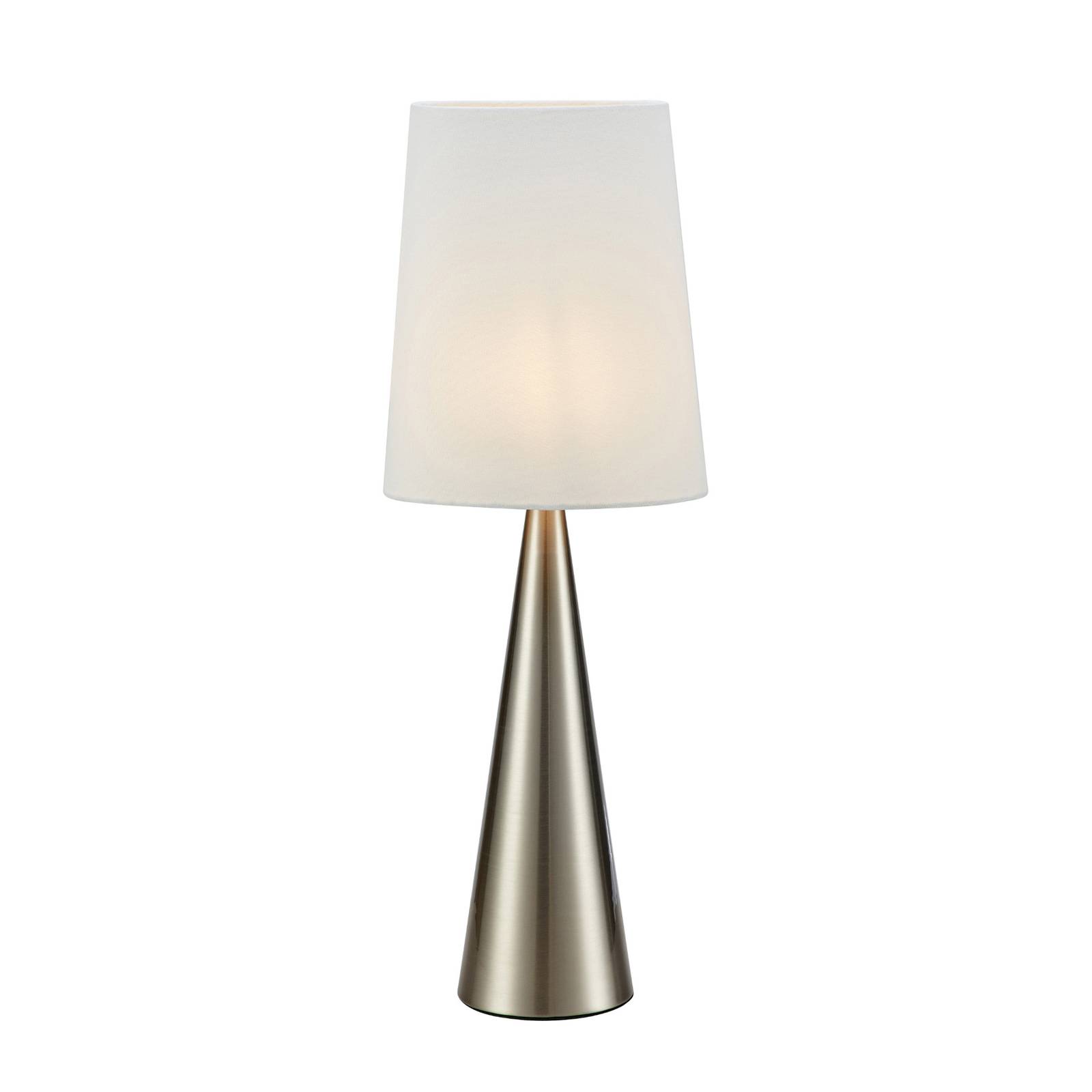Tischleuchte Conus mit Off-White-Schirm, nickel