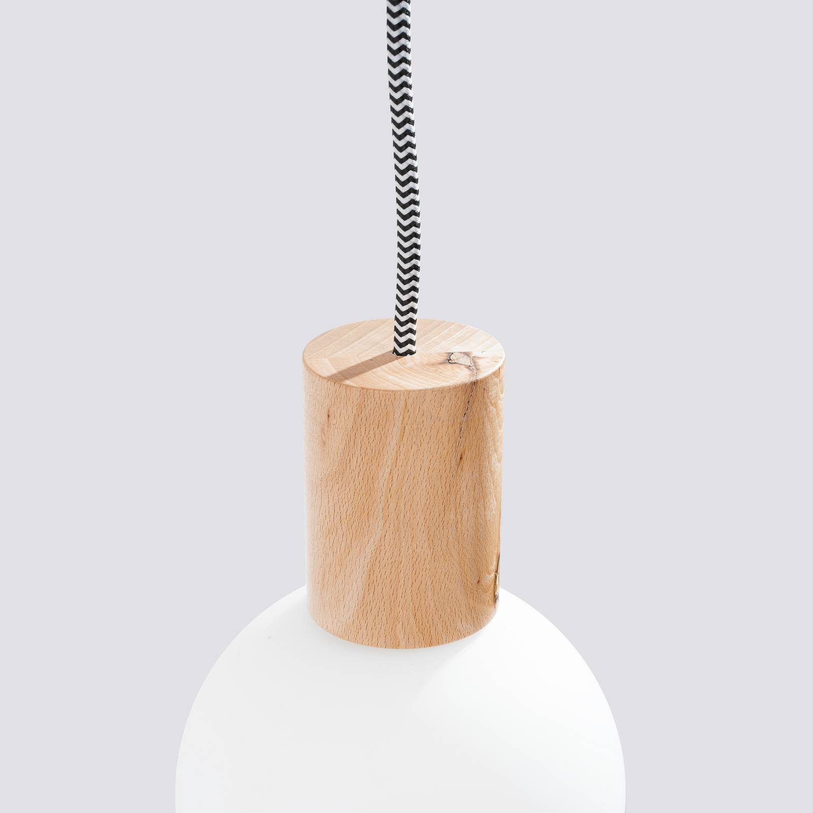 Kinkiet Nimbi, jasne drewno, wysokość 67 cm, drewno/szkło