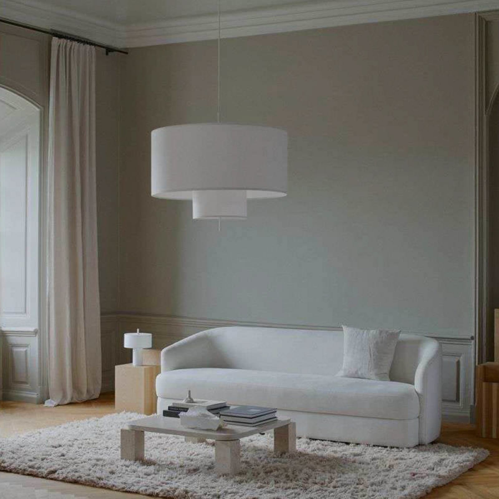 NEW WORKS Margin pendant light, Ø 90 cm, white, E27