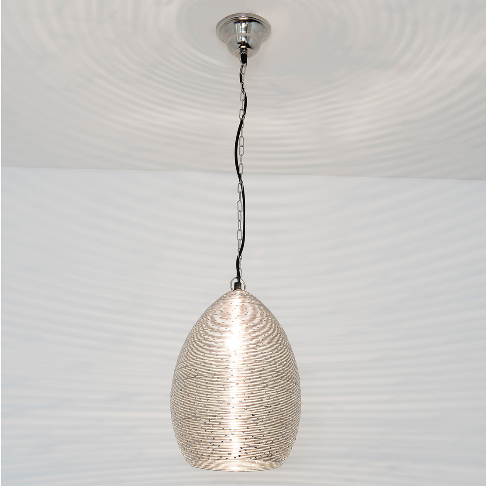 Steel hanging lamp Colibri in nickel finish