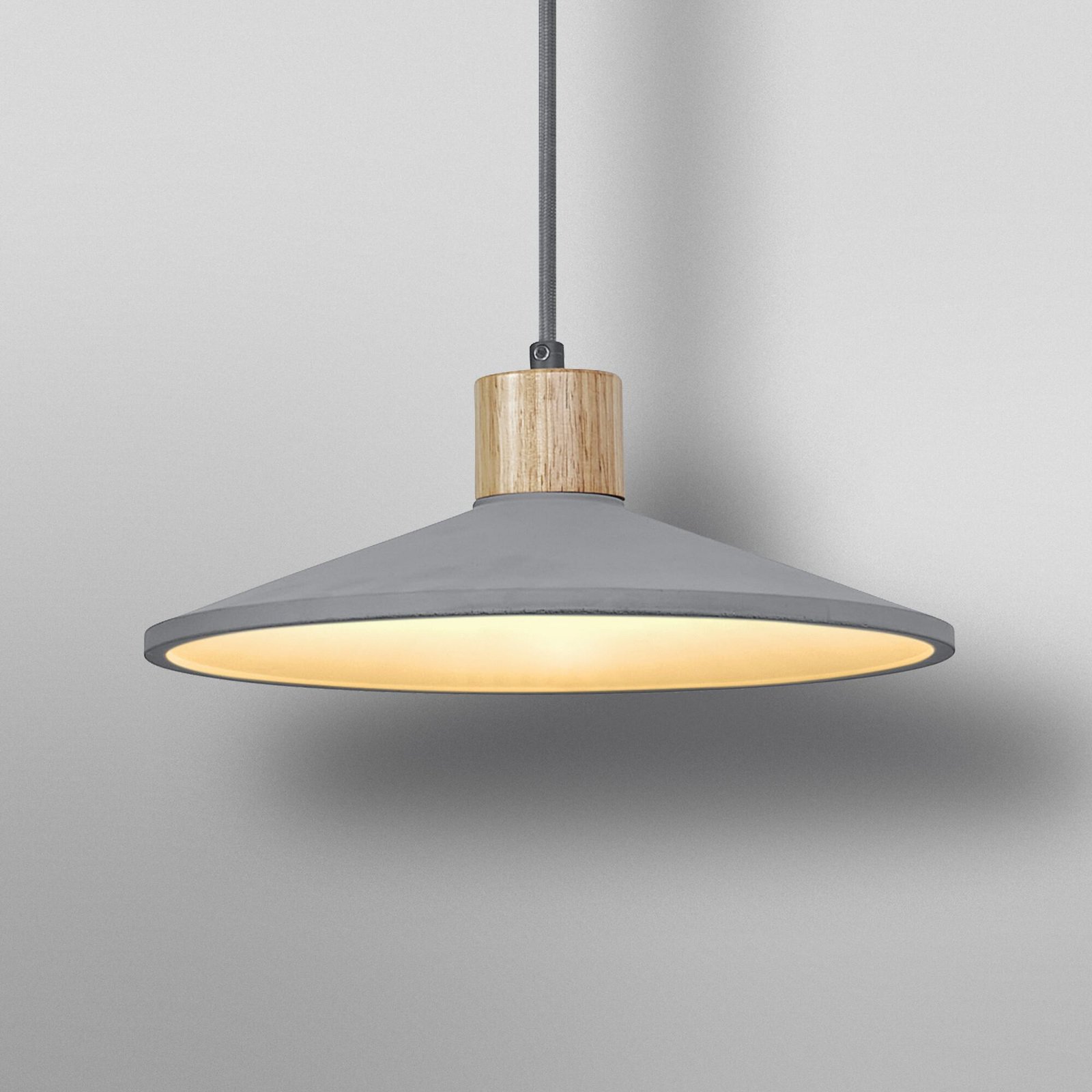 OSRAM Hängeleuchte CONCRETE WOOD, grau, Ø 32 cm, Beton, E27