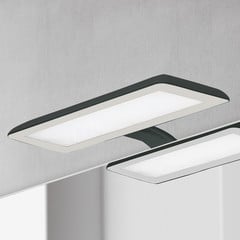Lámpara de espejo LED Nikita, negro/gris acero