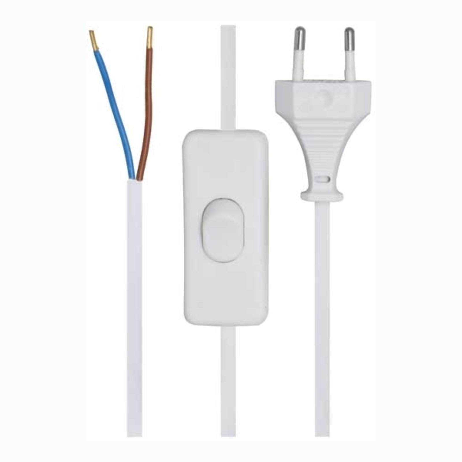Cable de conexión 2x0,75² con interruptor blanco