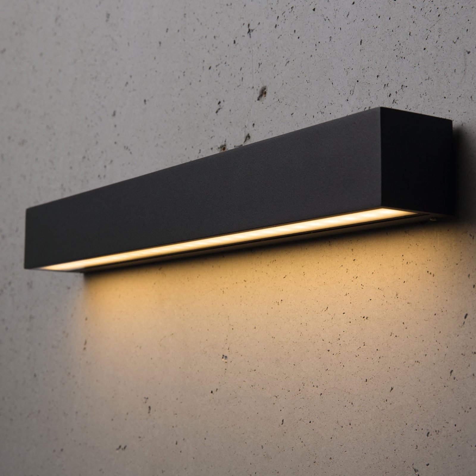 Heitronic Slim Medea LED outdoor wall light 50 cm, die-cast aluminium, glass, energy efficiency: A, W: 50 cm, H: 6 cm